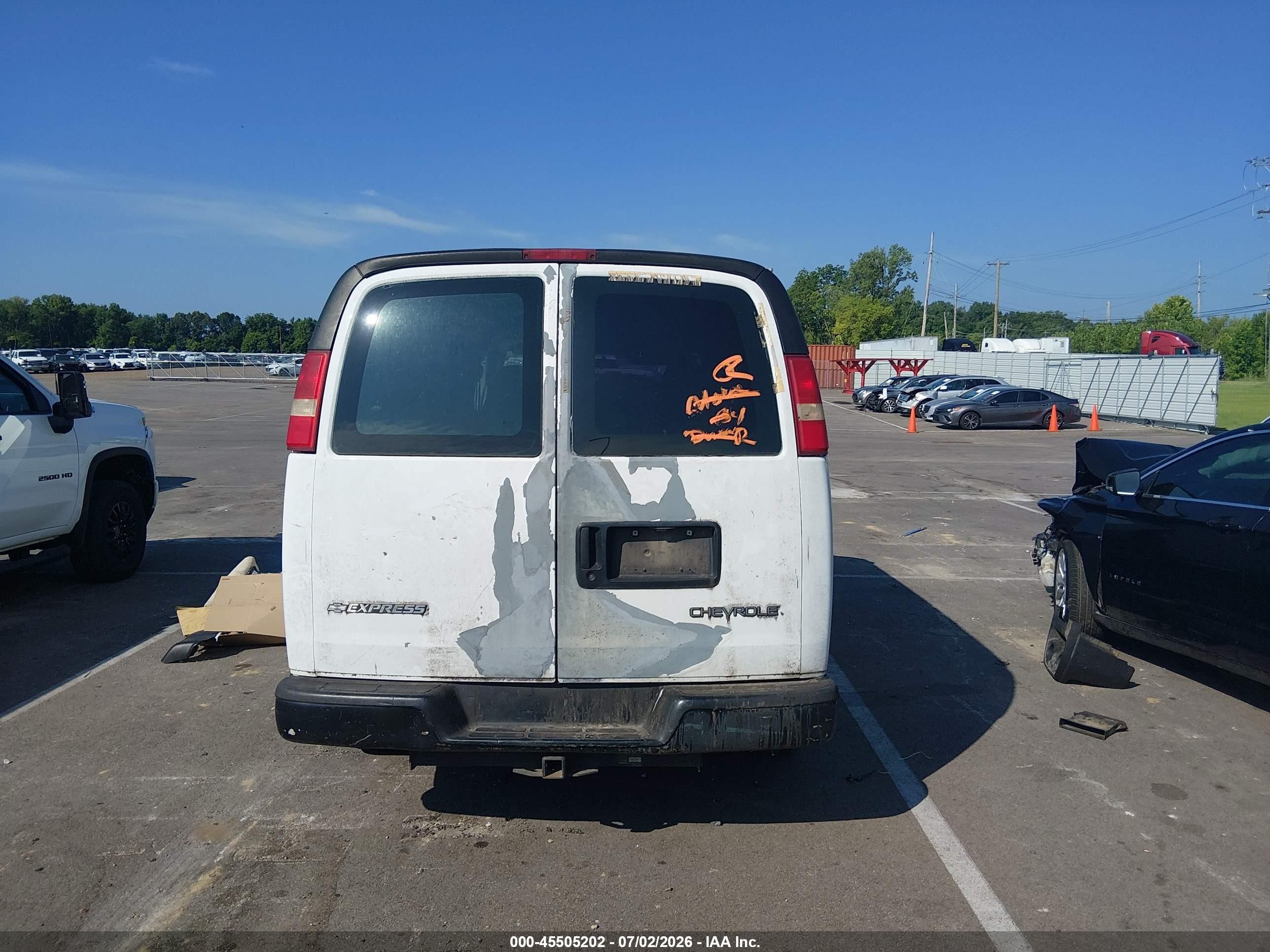 2006 Chevrolet Express Work Van White vin: 1GCFG15X661259855