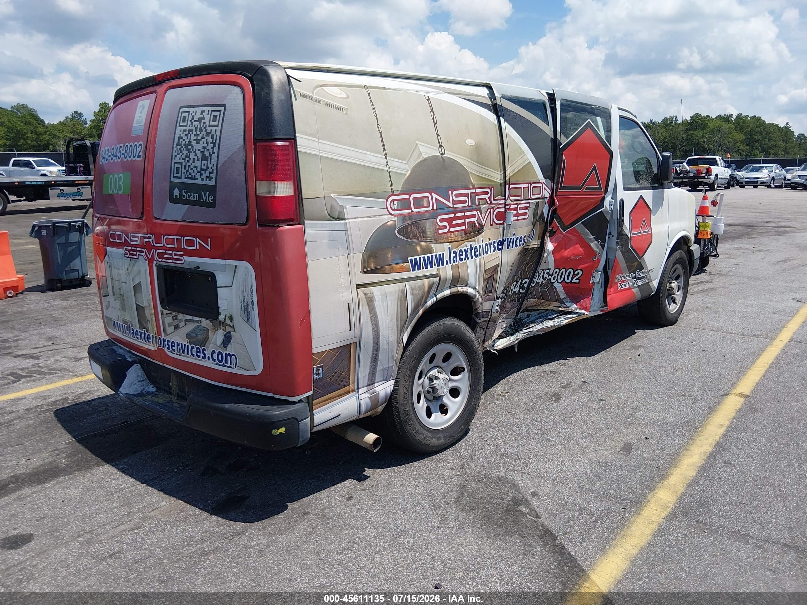 2009 Chevrolet Express Work Van White vin: 1GCFG15X691130468