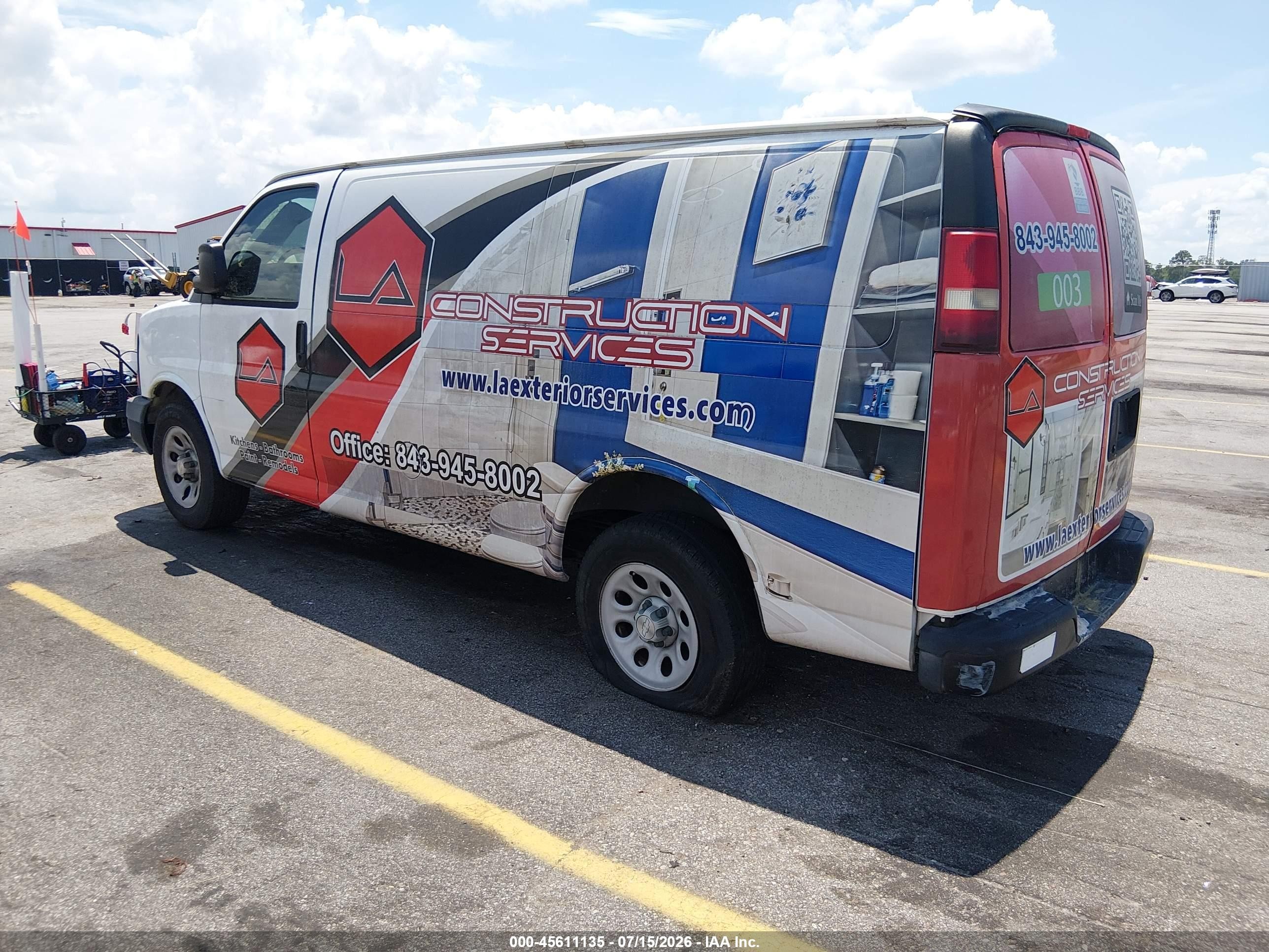 2009 Chevrolet Express Work Van White vin: 1GCFG15X691130468