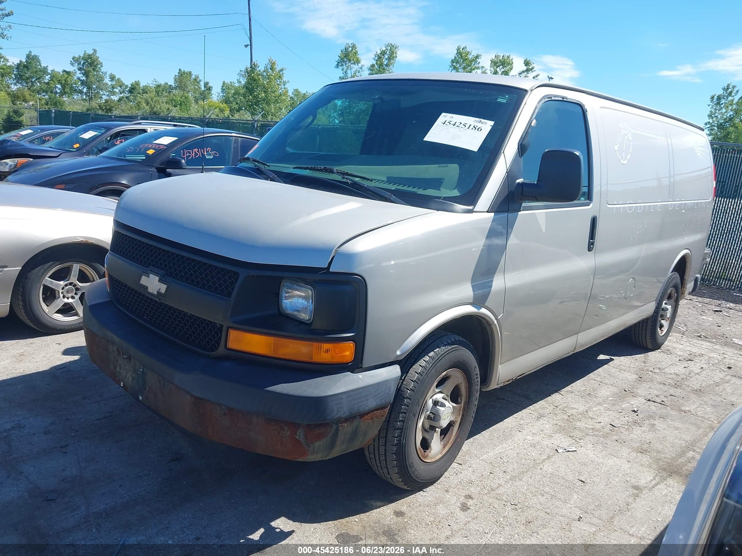 2006 Chevrolet Express Work Van Silver vin: 1GCFG15X861157926