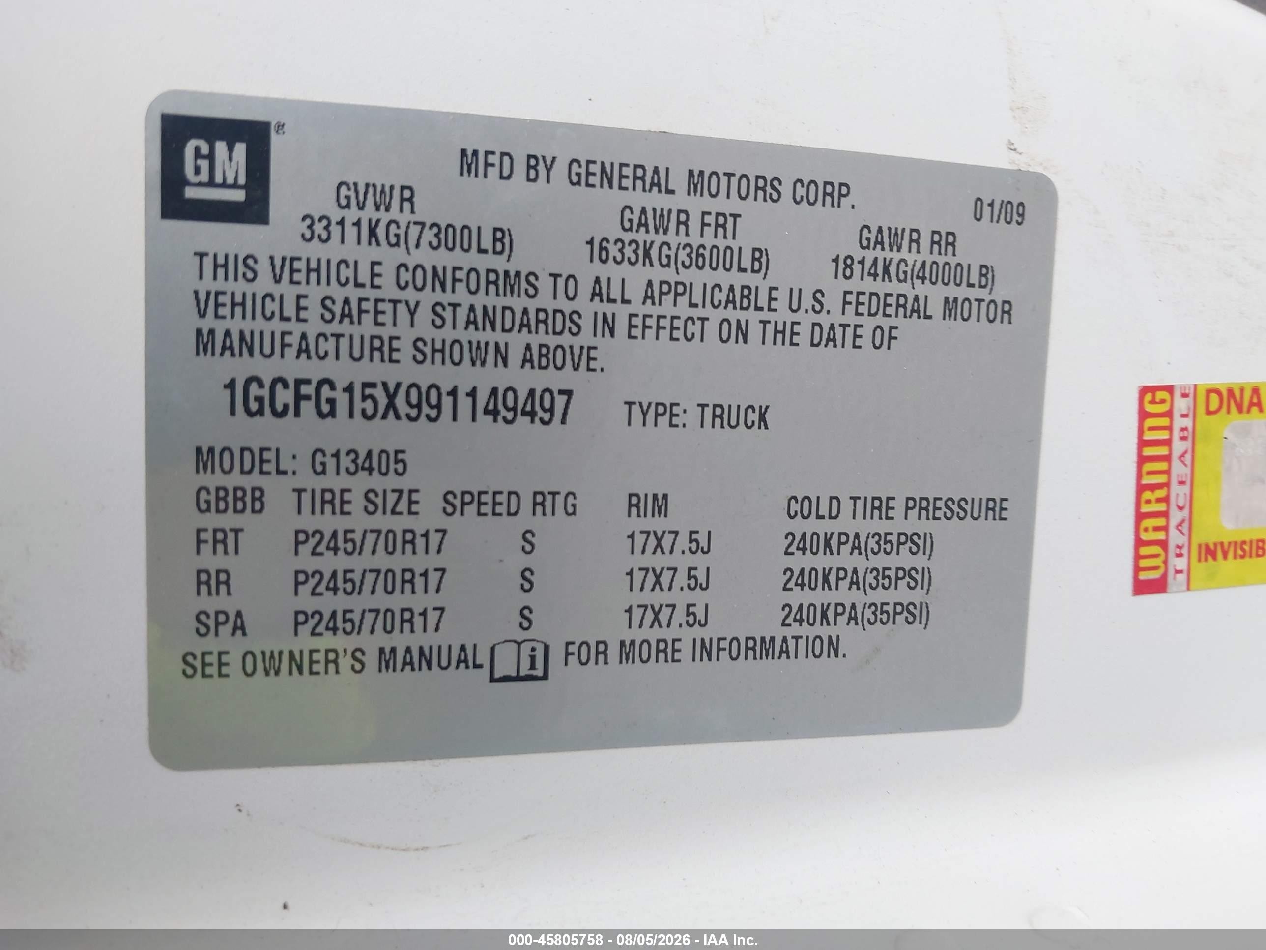 2009 Chevrolet Express Work Van Белый vin: 1GCFG15X991149497