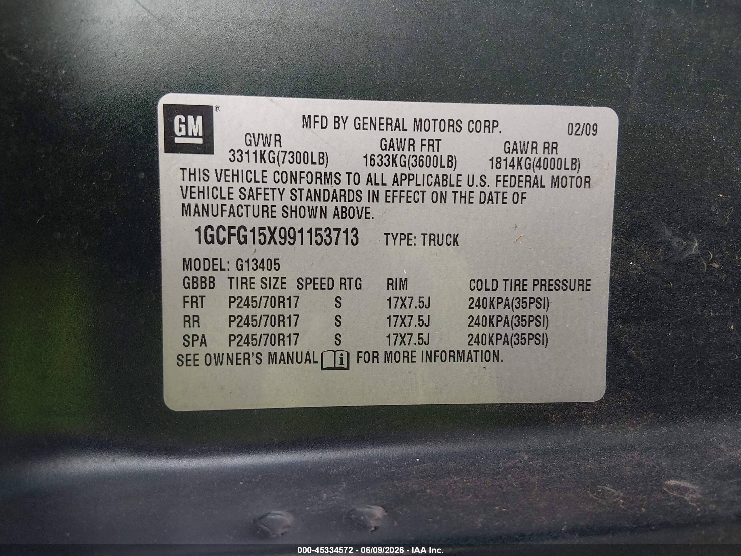 2009 Chevrolet Express 1500 Work Van Зеленый vin: 1GCFG15X991153713