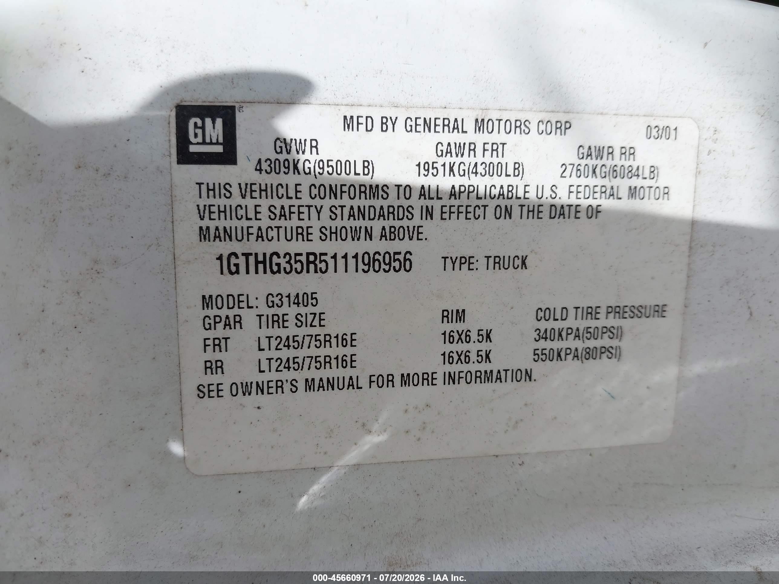 2000 Chevrolet Express   White vin: 1GCFG25W0Y1196364