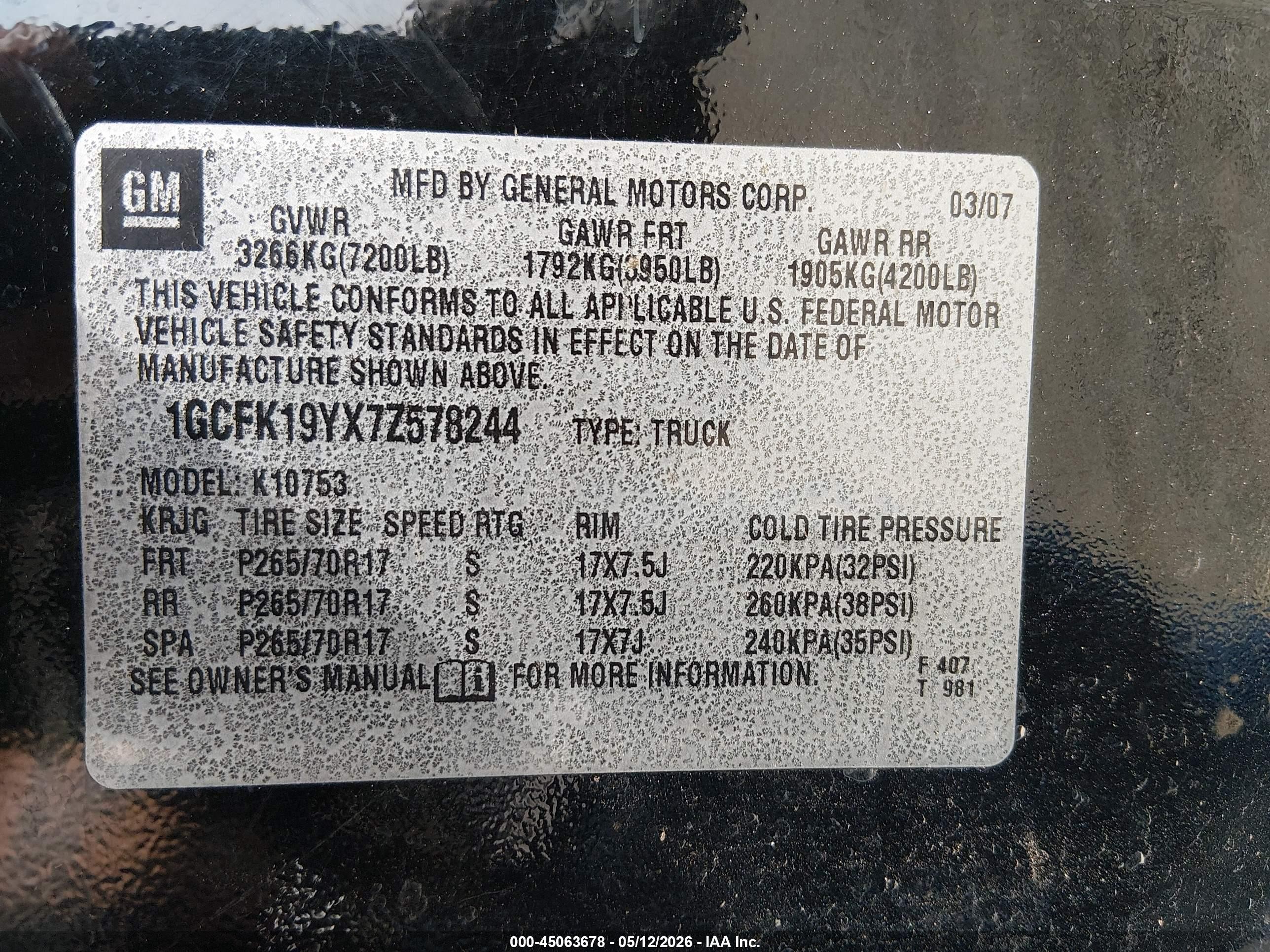 2007 Chevrolet Silverado 1500 Ltz Black vin: 1GCFK19YX7Z578244