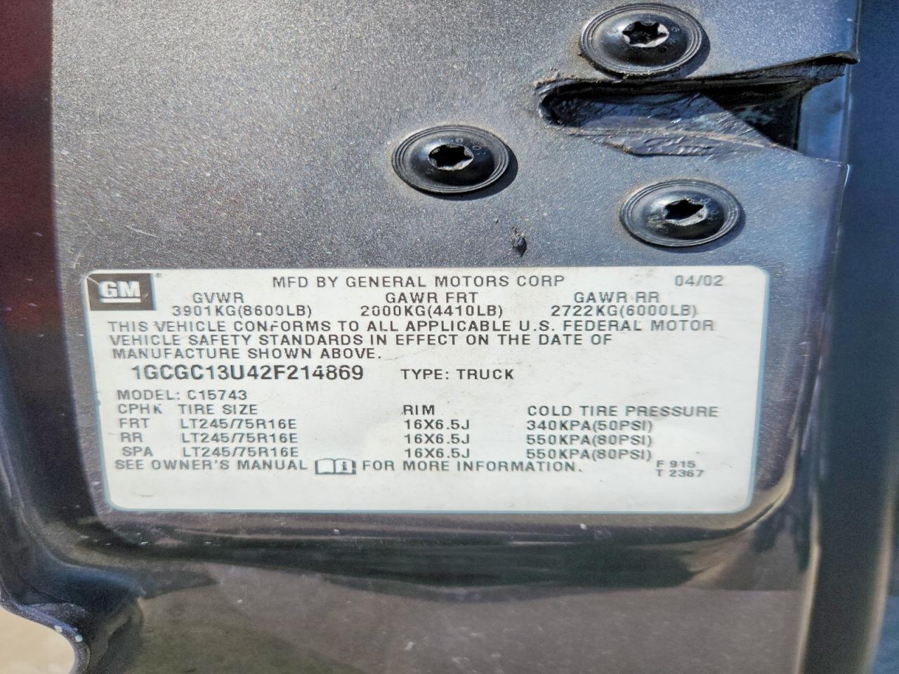 2002 Chevrolet Silverado C1500 Heavy Duty Silver vin: 1GCGC13U42F214869