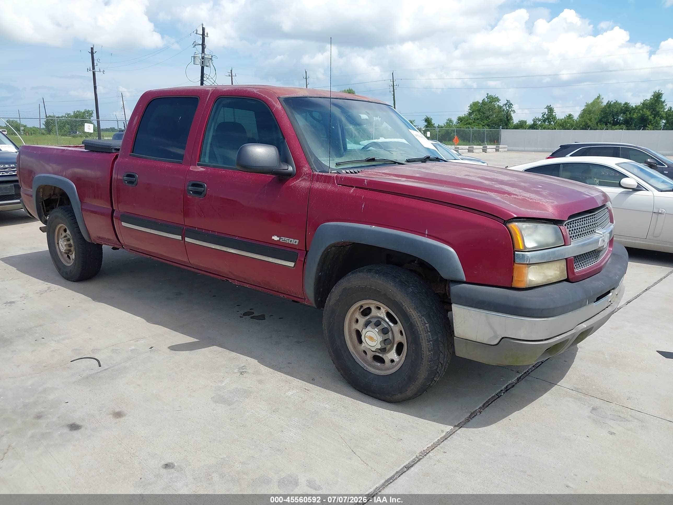2004 Chevrolet Silverado 2500 Ls Burgundy vin: 1GCGC23U04F185590