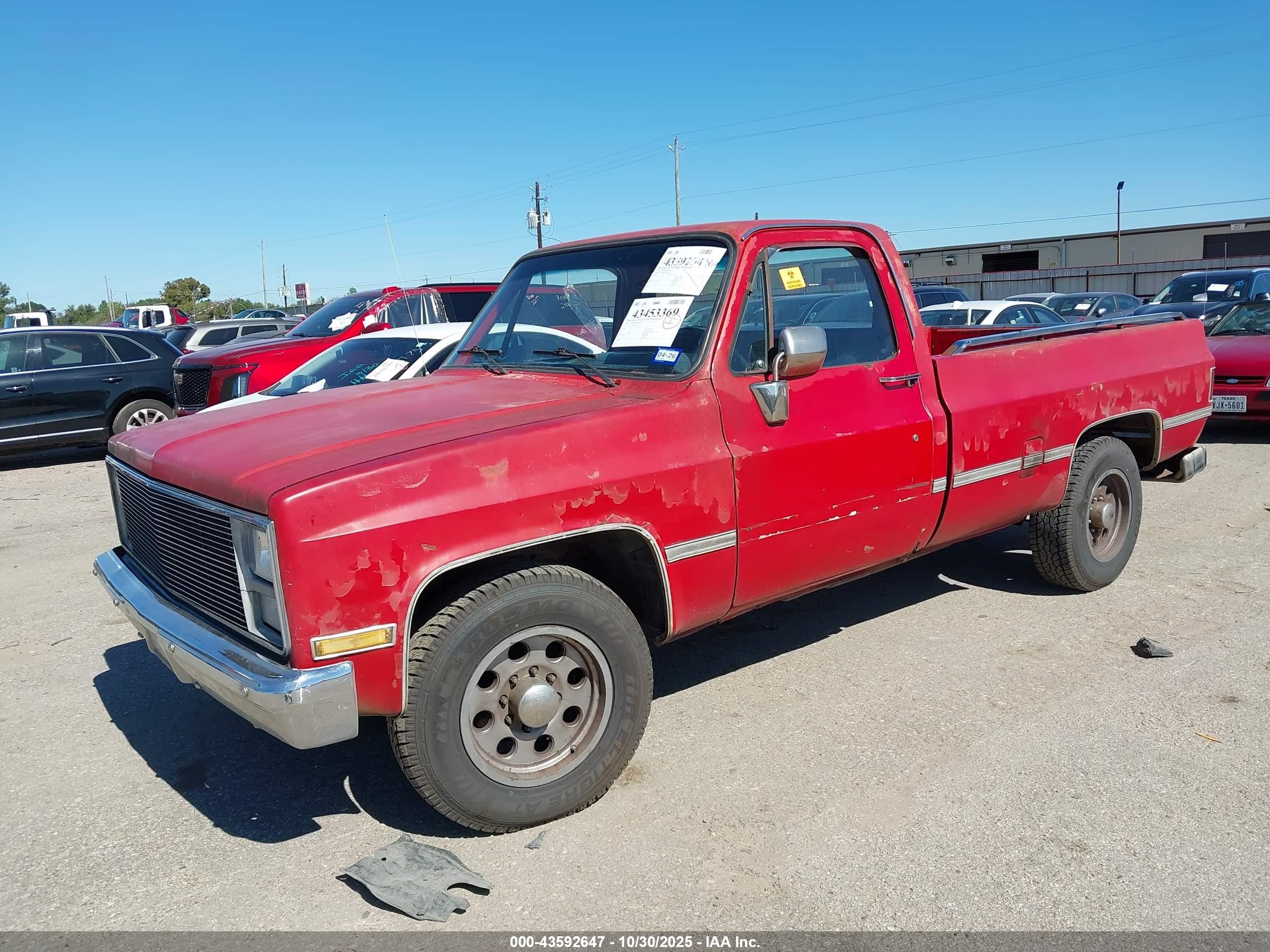 1986 Chevrolet C20   Красный vin: 1GCGC24M6GF448555