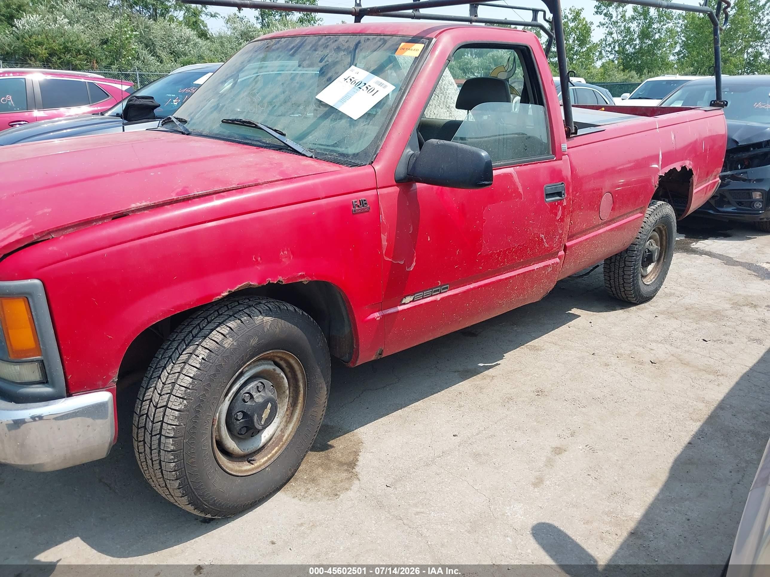 1997 Chevrolet C/k 2500 Hd Fleetside Red vin: 1GCGC24R9VE130847