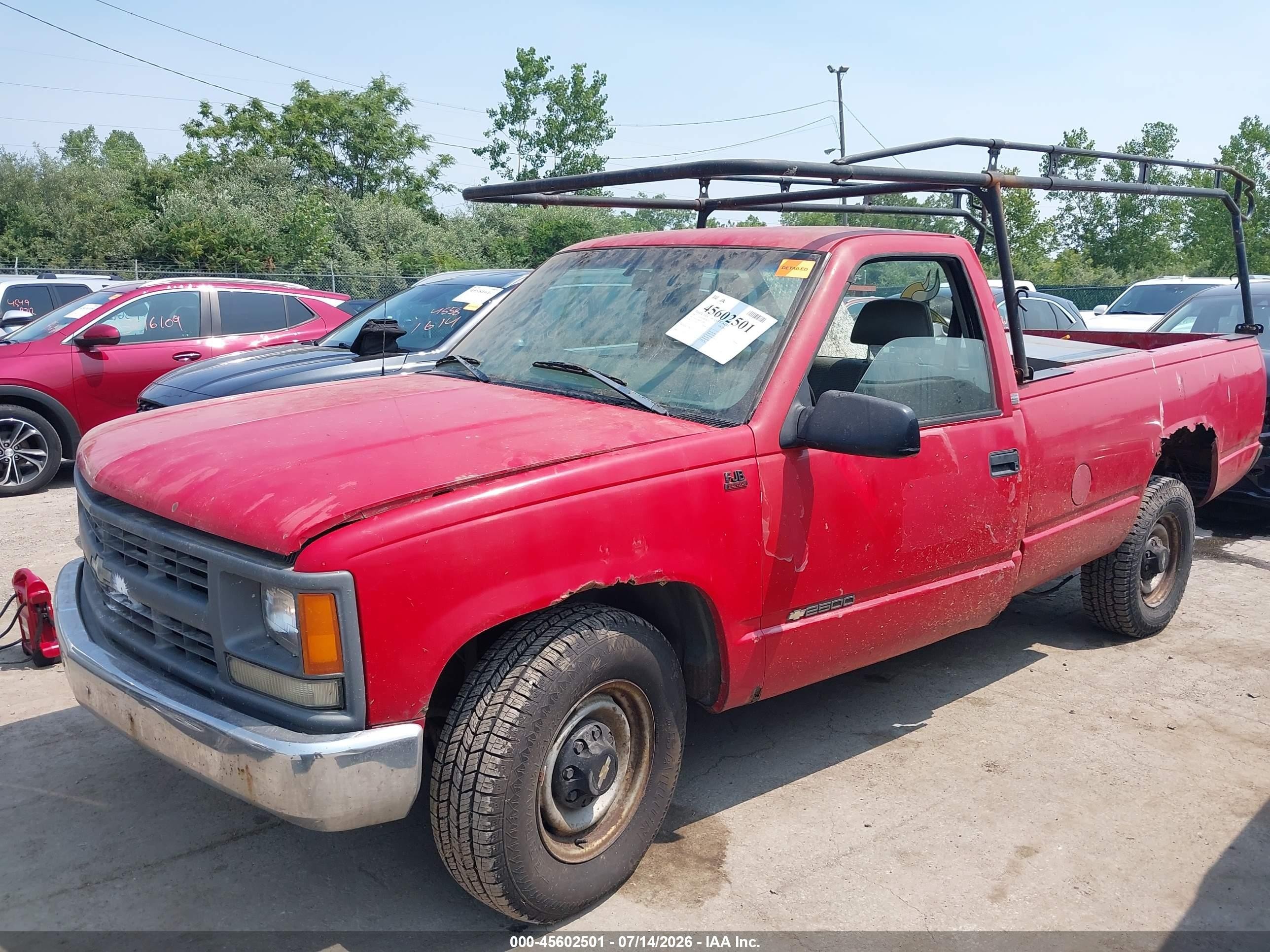 1997 Chevrolet C/k 2500 Hd Fleetside Red vin: 1GCGC24R9VE130847