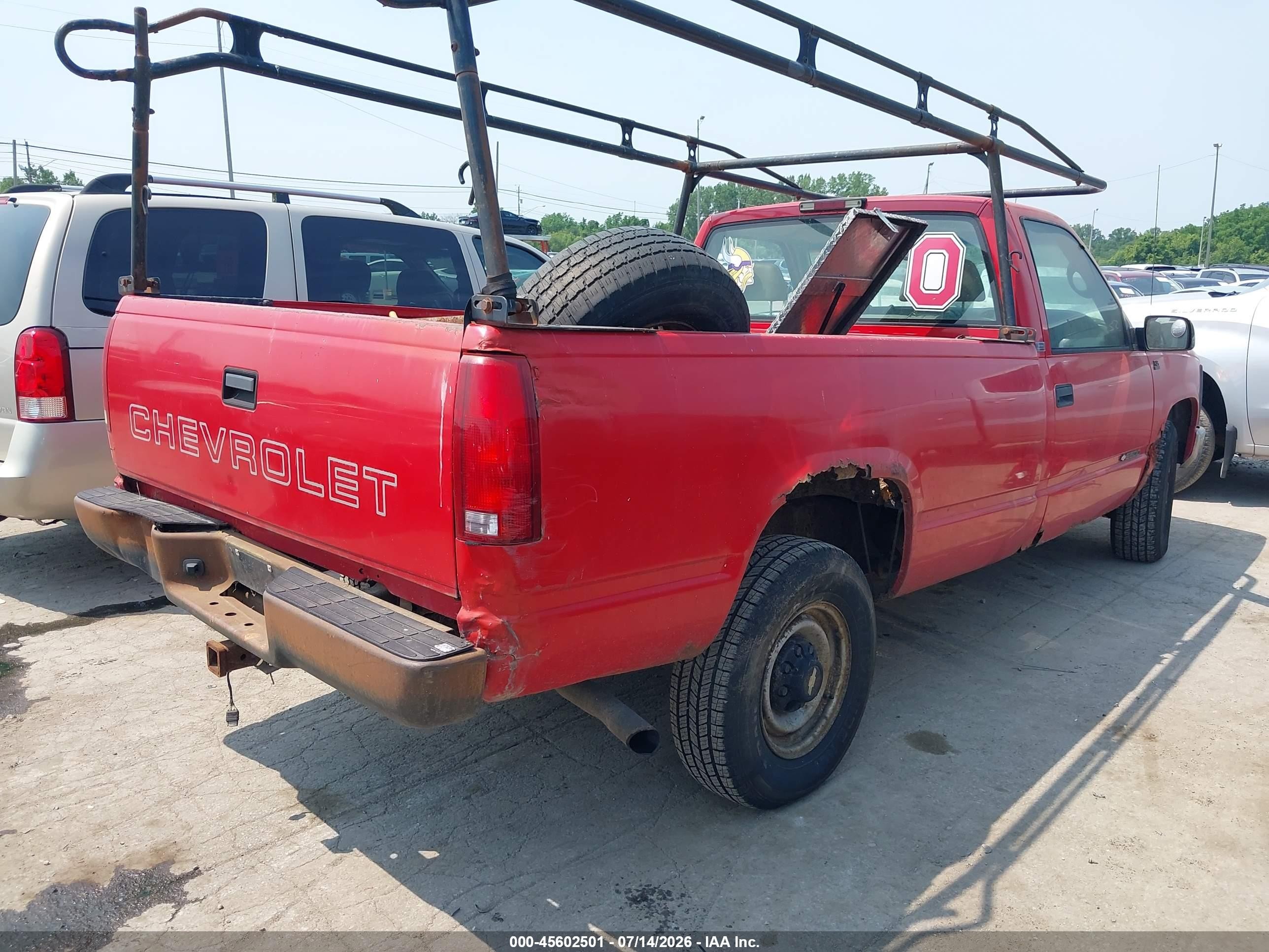 1997 Chevrolet C/k 2500 Hd Fleetside Red vin: 1GCGC24R9VE130847