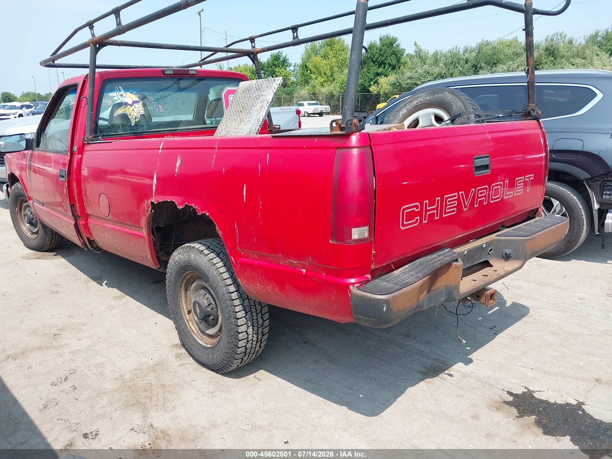 1997 Chevrolet C/k 2500 Hd Fleetside Red vin: 1GCGC24R9VE130847
