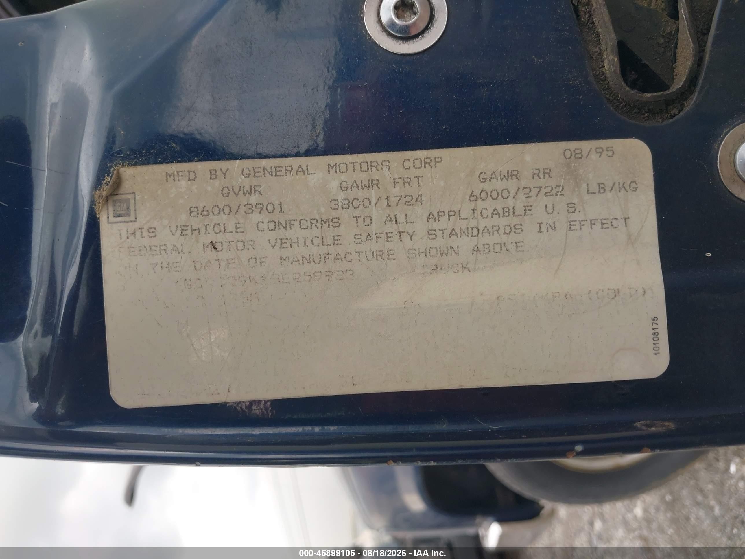 1995 Chevrolet Gmt-400 C2500 Blue vin: 1GCGC29K1SE259933