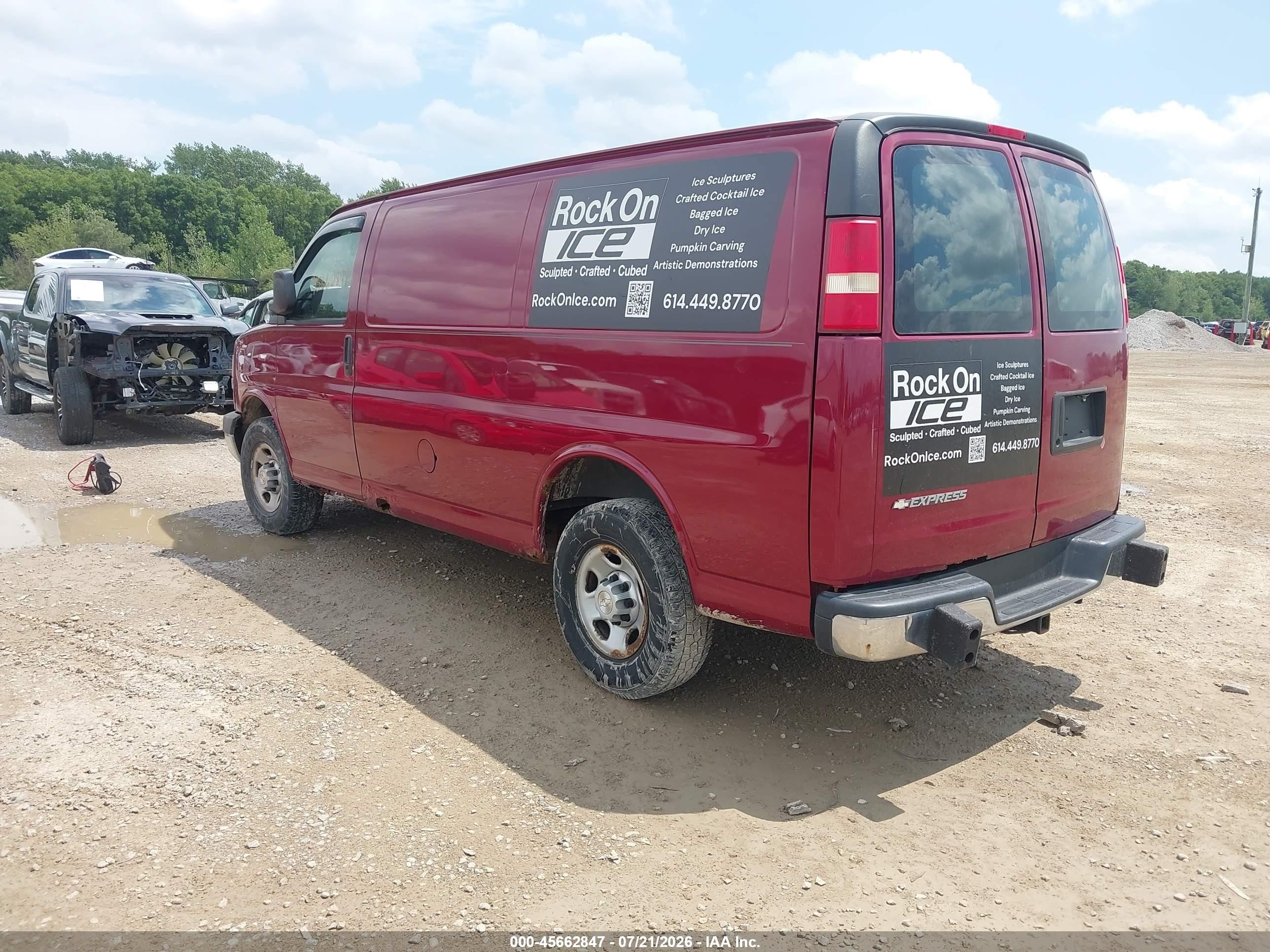 2008 Chevrolet Express Work Van Red vin: 1GCGG25C081219040