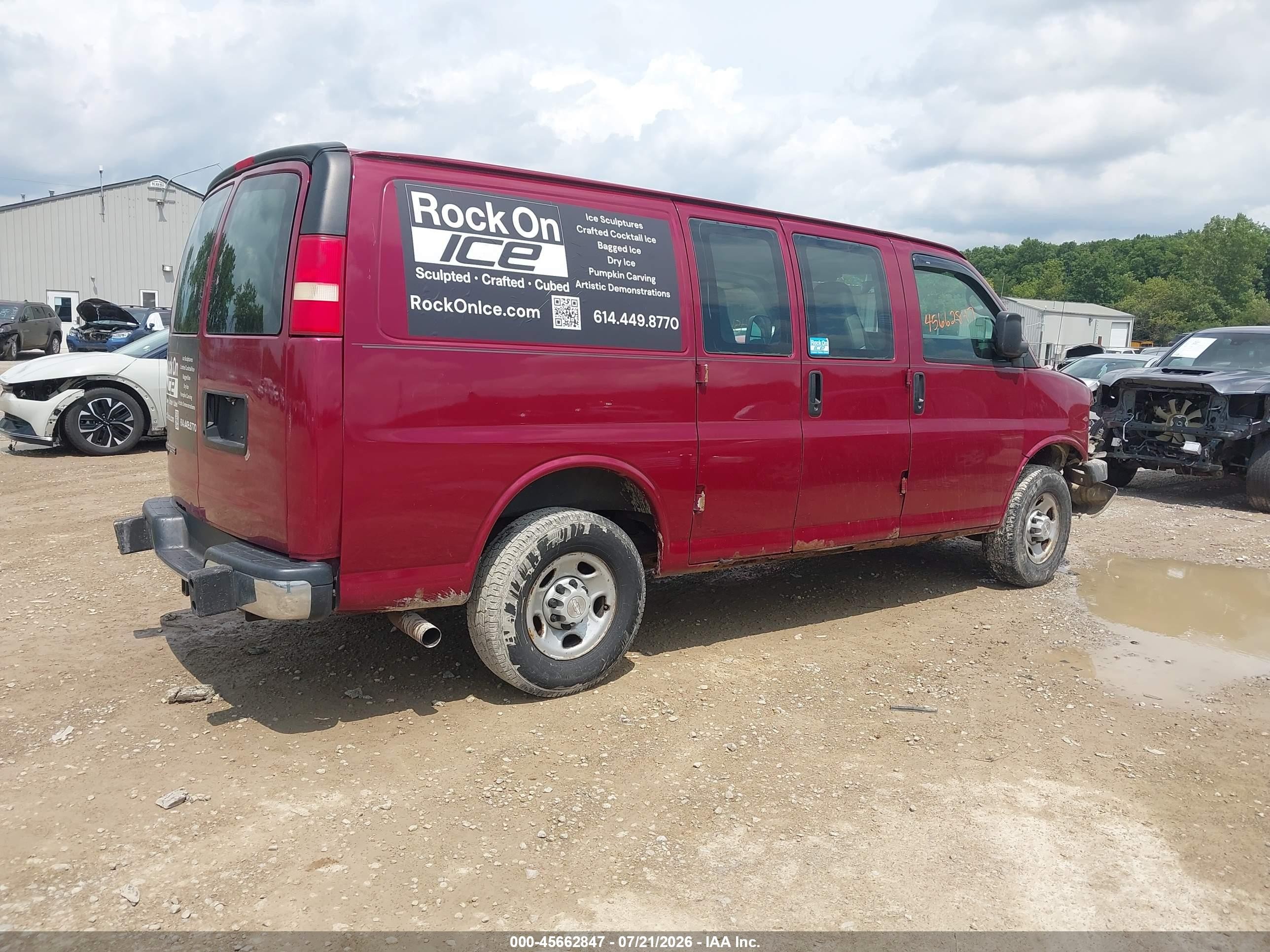 2008 Chevrolet Express Work Van Red vin: 1GCGG25C081219040