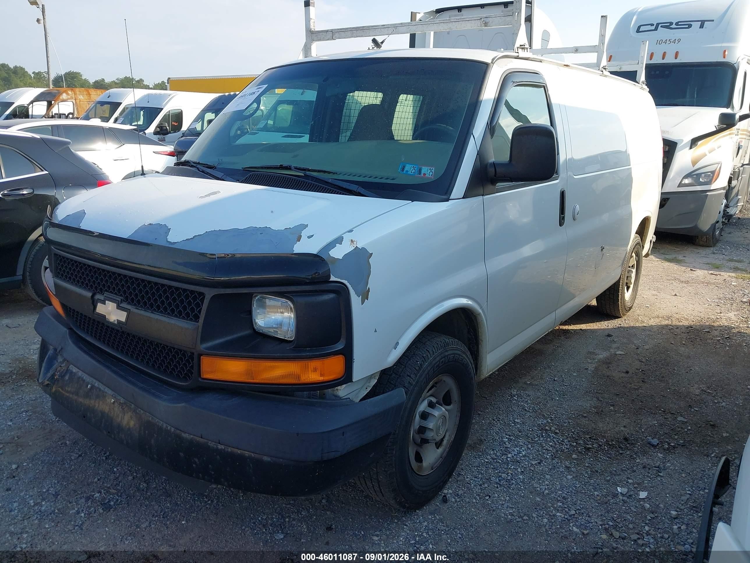 2009 Chevrolet Express 2500 Work Van White vin: 1GCGG25C191110331
