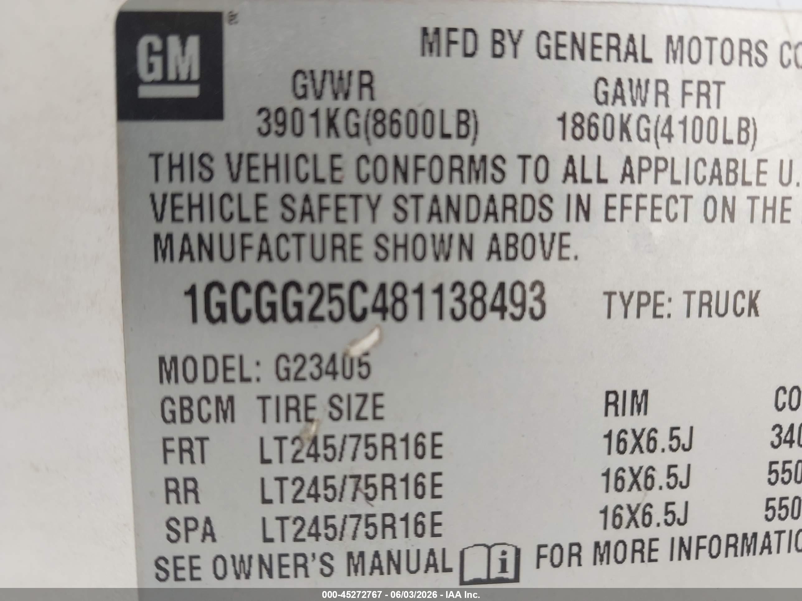 2008 Chevrolet Express Work Van Белый vin: 1GCGG25C481138493