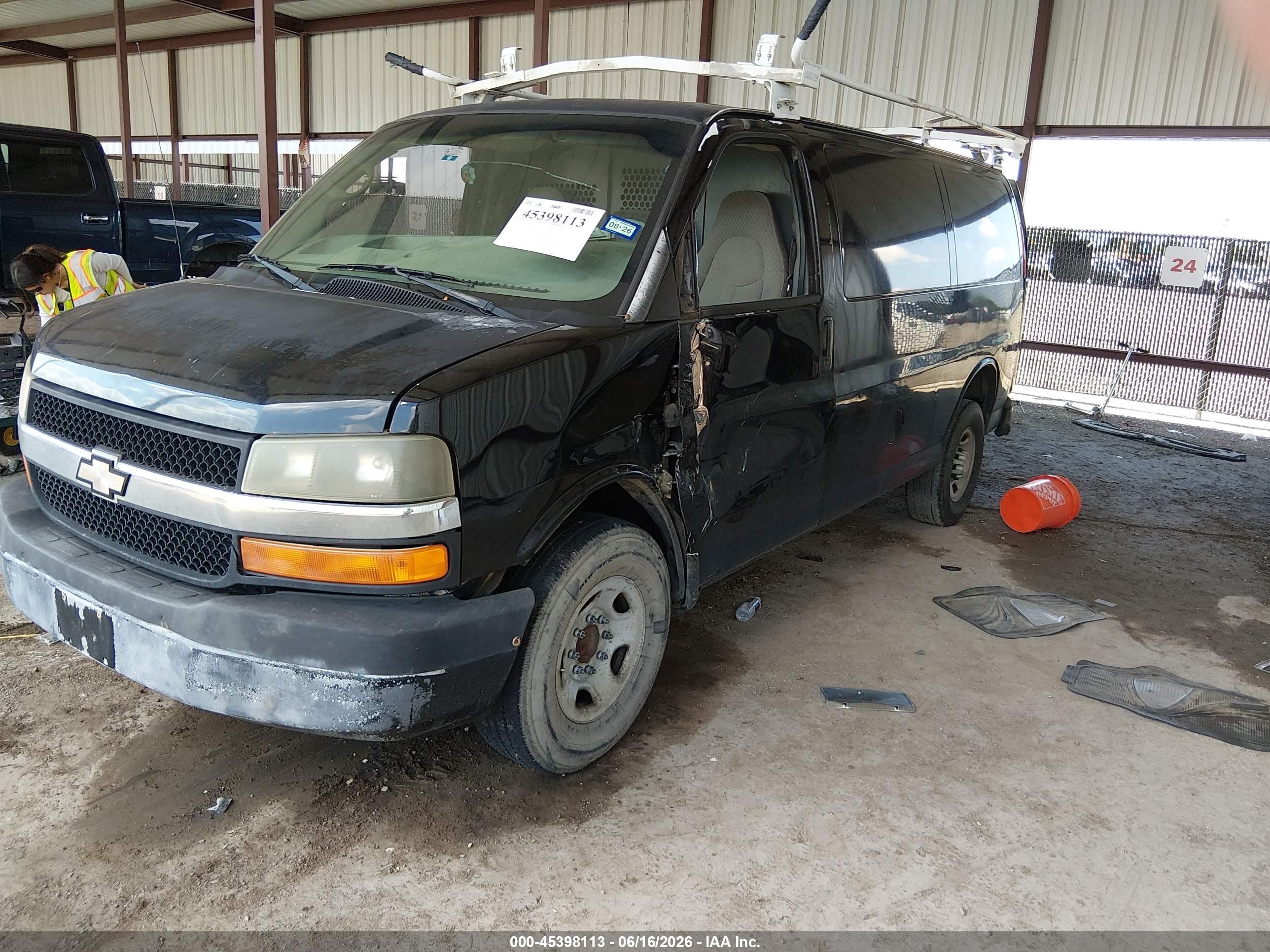 2009 Chevrolet Express Work Van Black vin: 1GCGG25C691126444