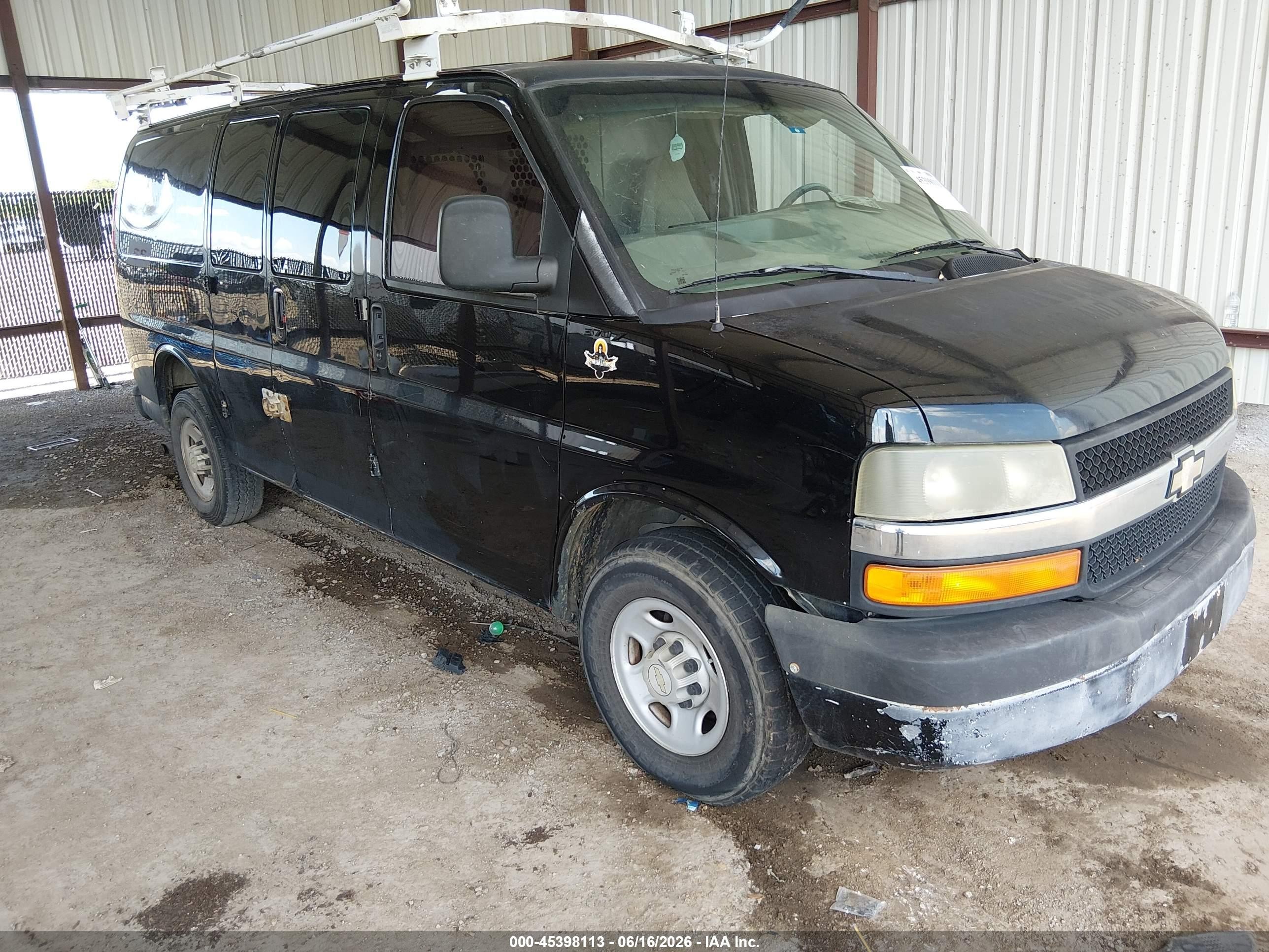 2009 Chevrolet Express Work Van Black vin: 1GCGG25C691126444