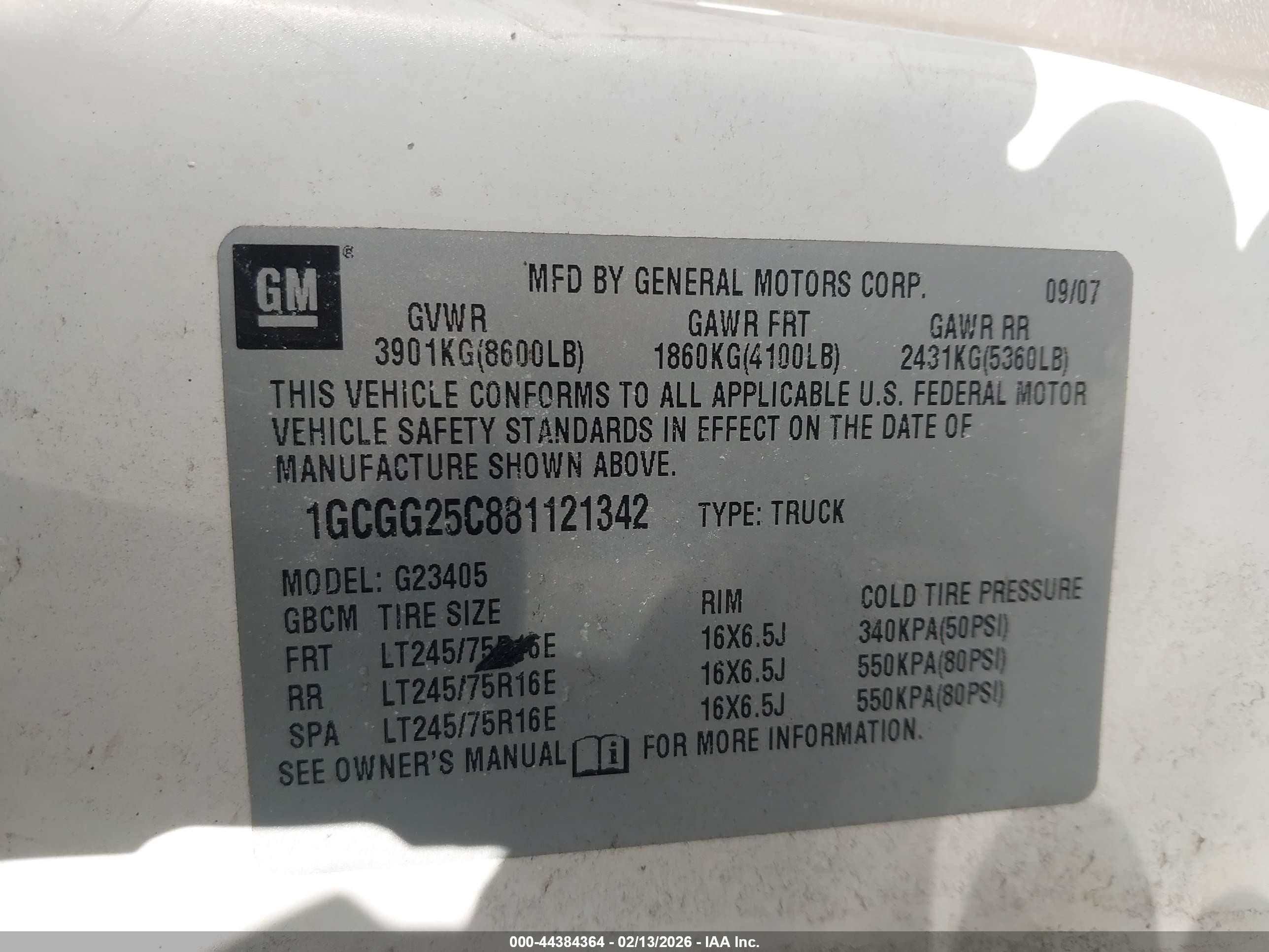 2008 Chevrolet Express Work Van Белый vin: 1GCGG25C881121342