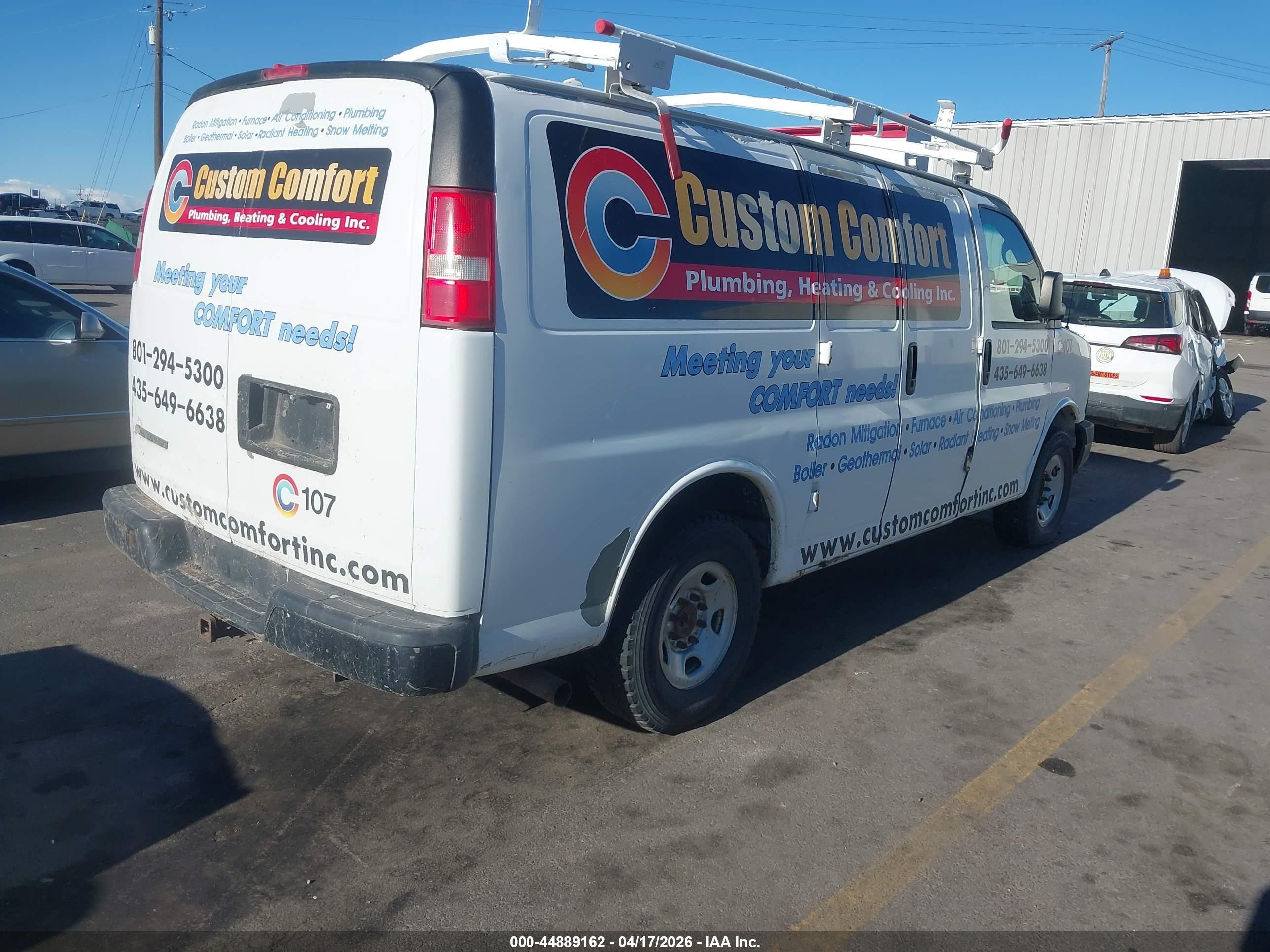 2008 Chevrolet Express Work Van White vin: 1GCGG25C881129652
