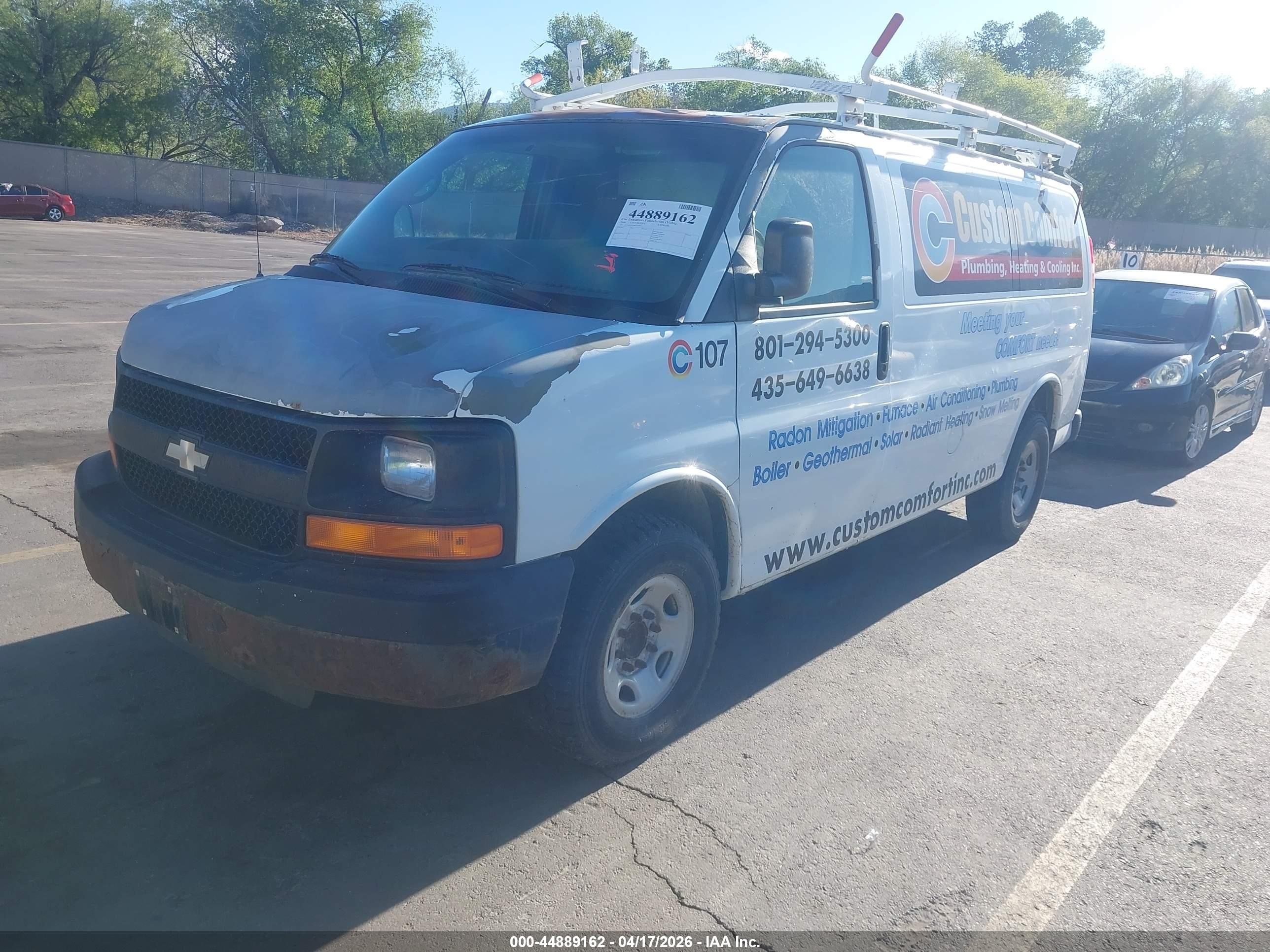 2008 Chevrolet Express Work Van White vin: 1GCGG25C881129652