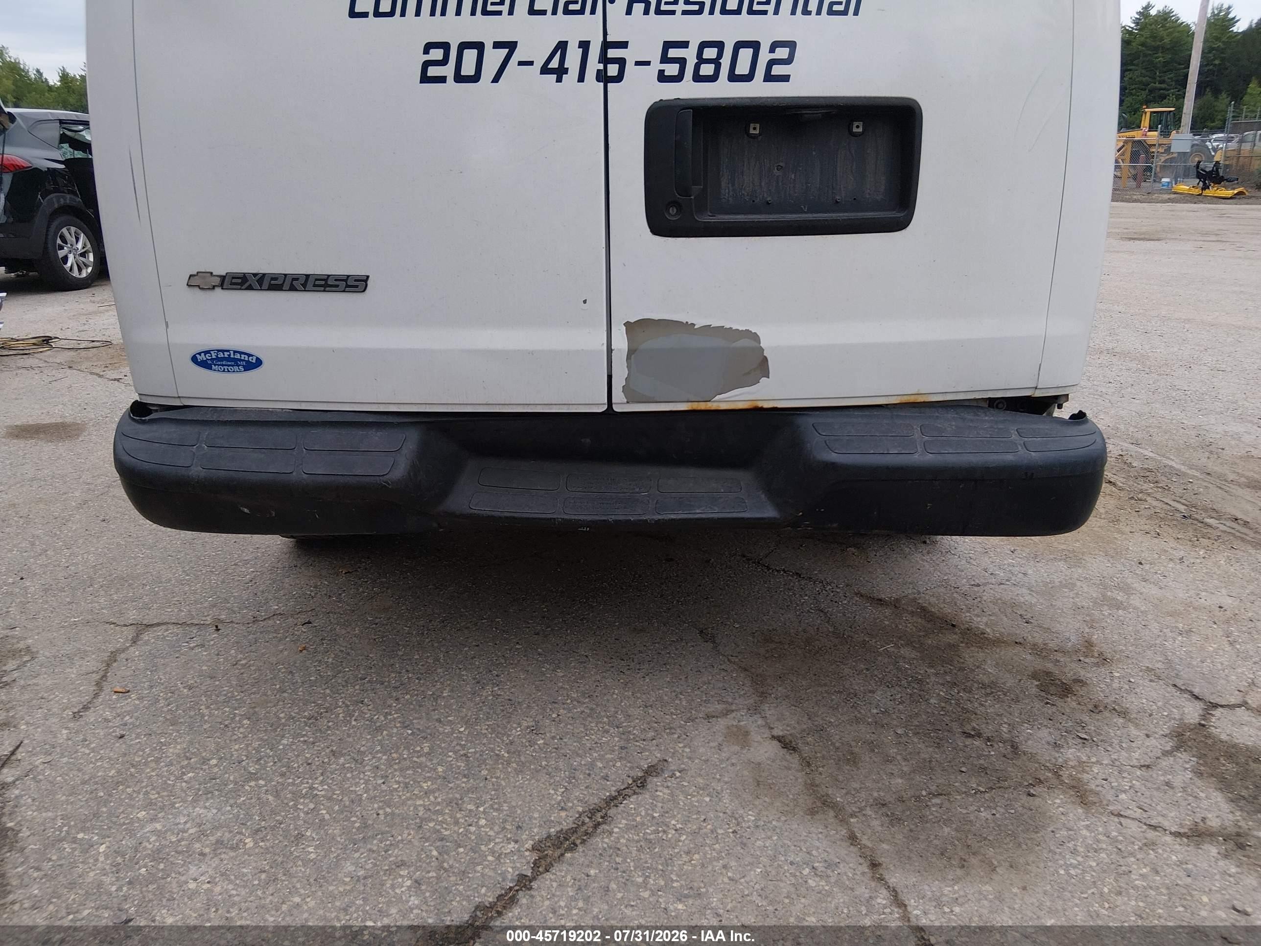 2008 Chevrolet Express Work Van White vin: 1GCGG25C981165950
