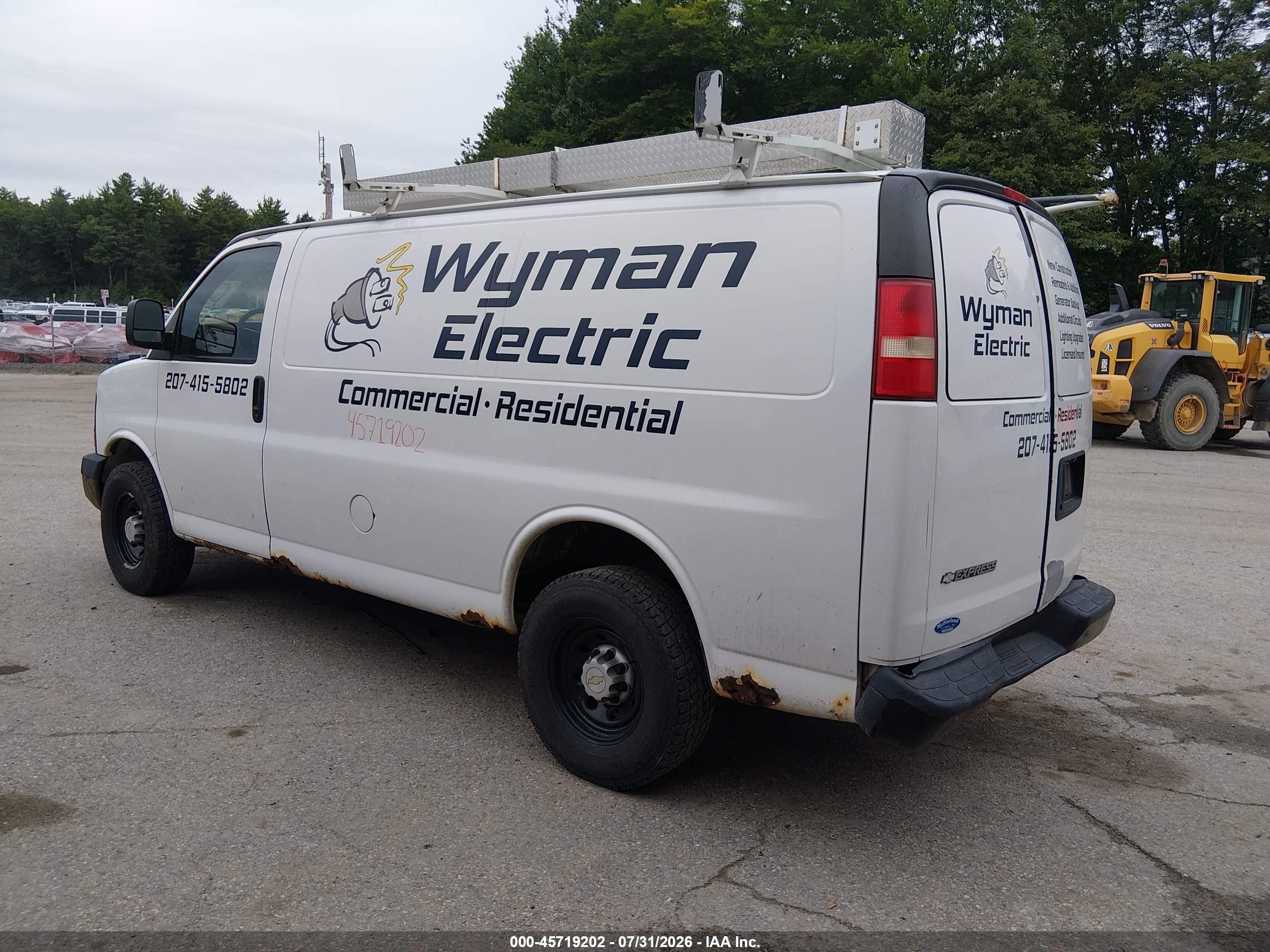2008 Chevrolet Express Work Van White vin: 1GCGG25C981165950
