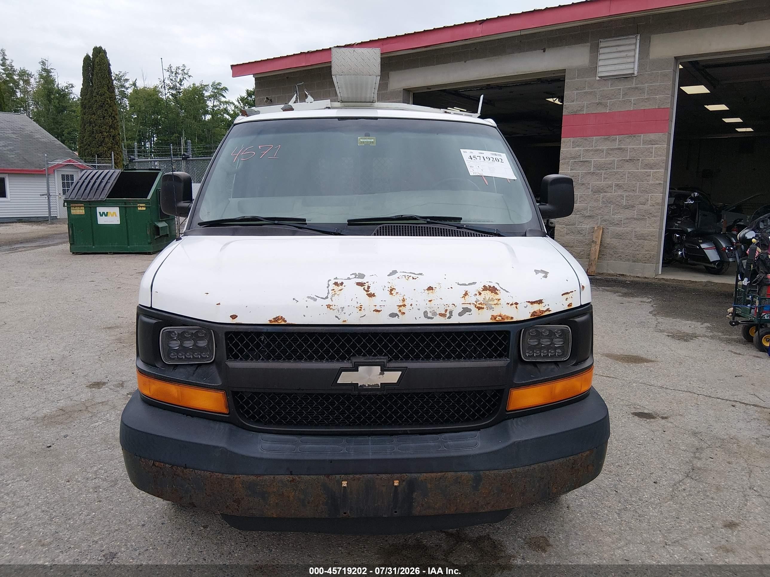 2008 Chevrolet Express Work Van White vin: 1GCGG25C981165950