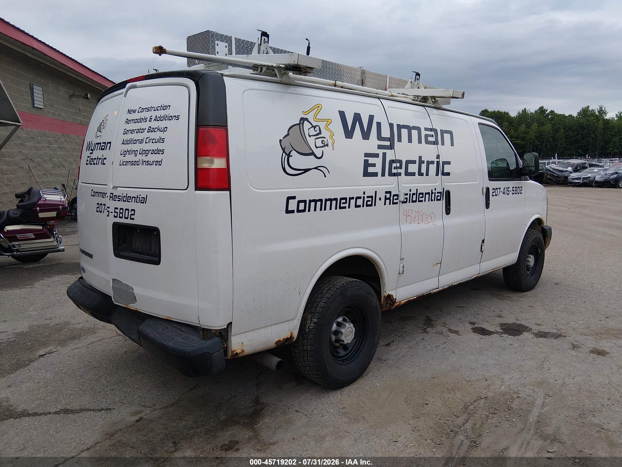 2008 Chevrolet Express Work Van White vin: 1GCGG25C981165950