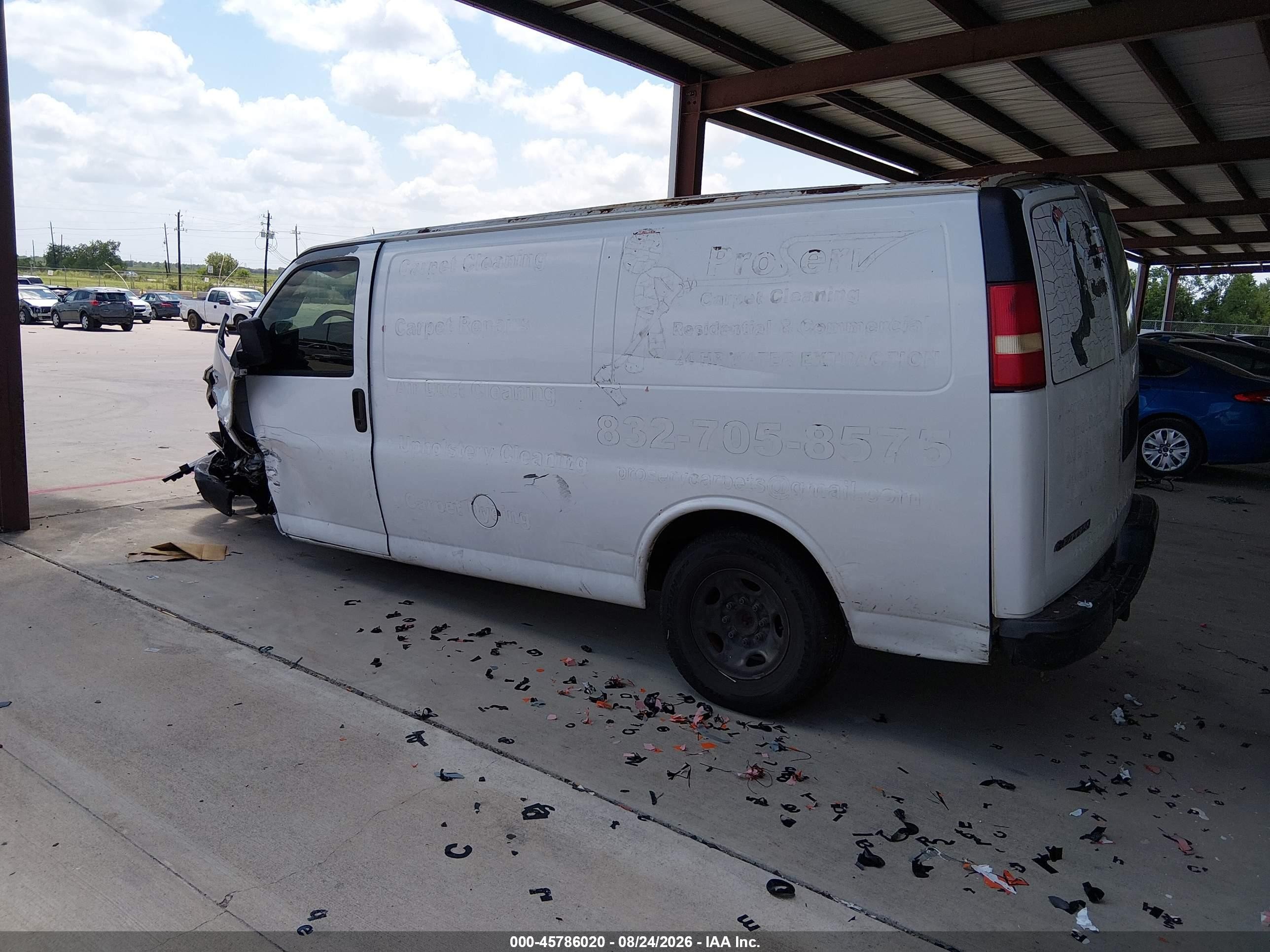 2009 Chevrolet Express Work Van White vin: 1GCGG25CX91130514