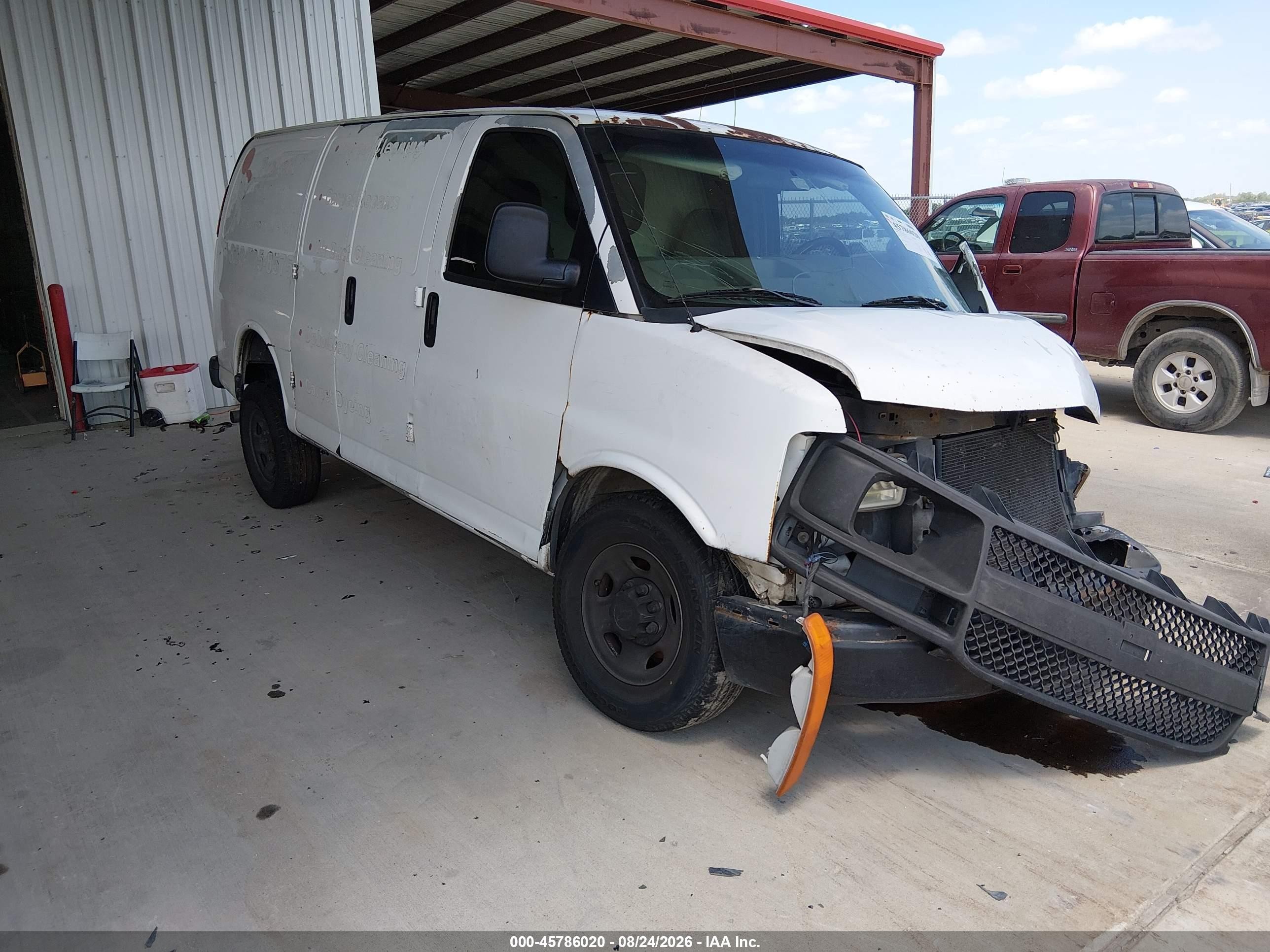 2009 Chevrolet Express Work Van White vin: 1GCGG25CX91130514
