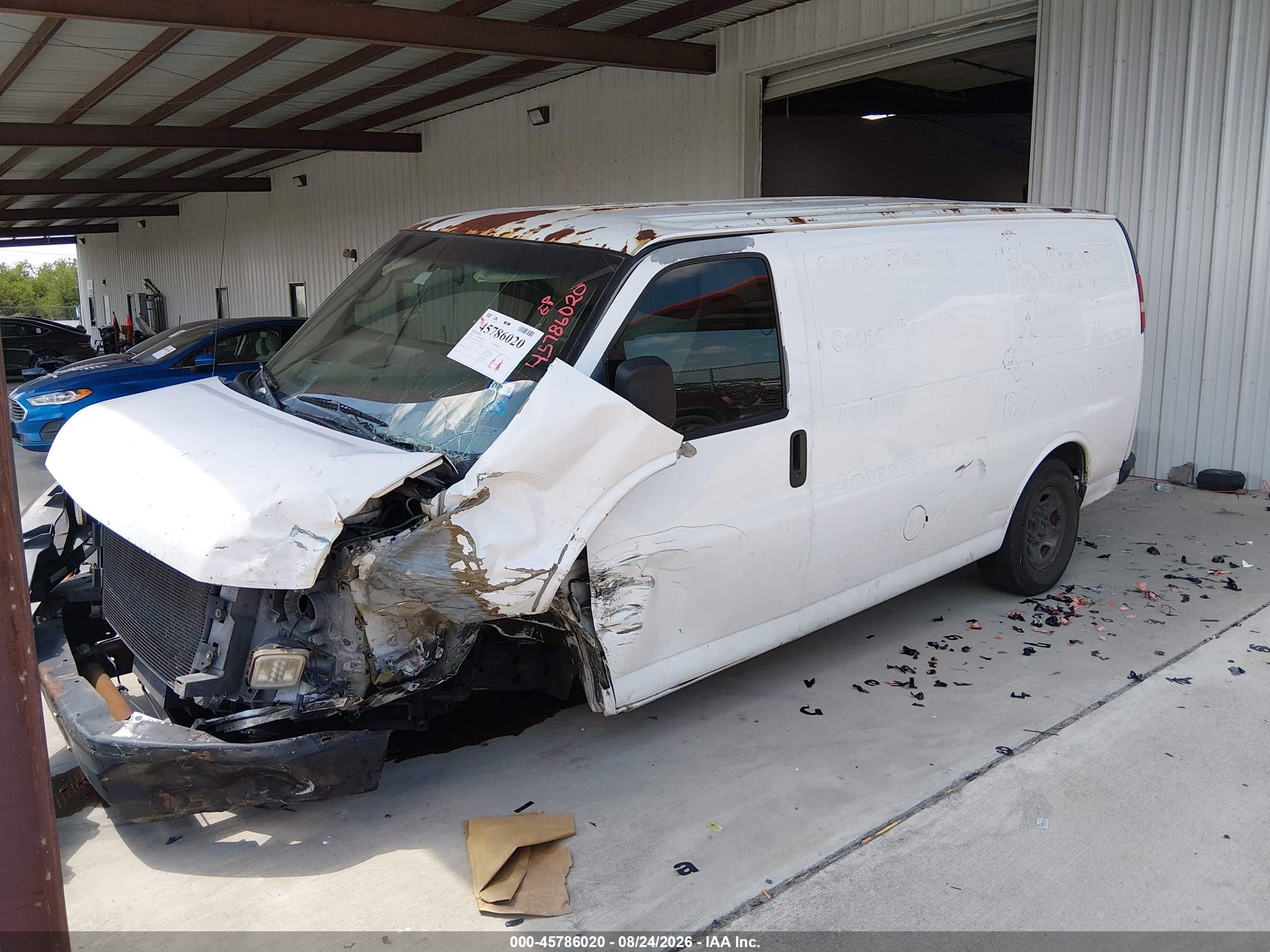 2009 Chevrolet Express Work Van White vin: 1GCGG25CX91130514