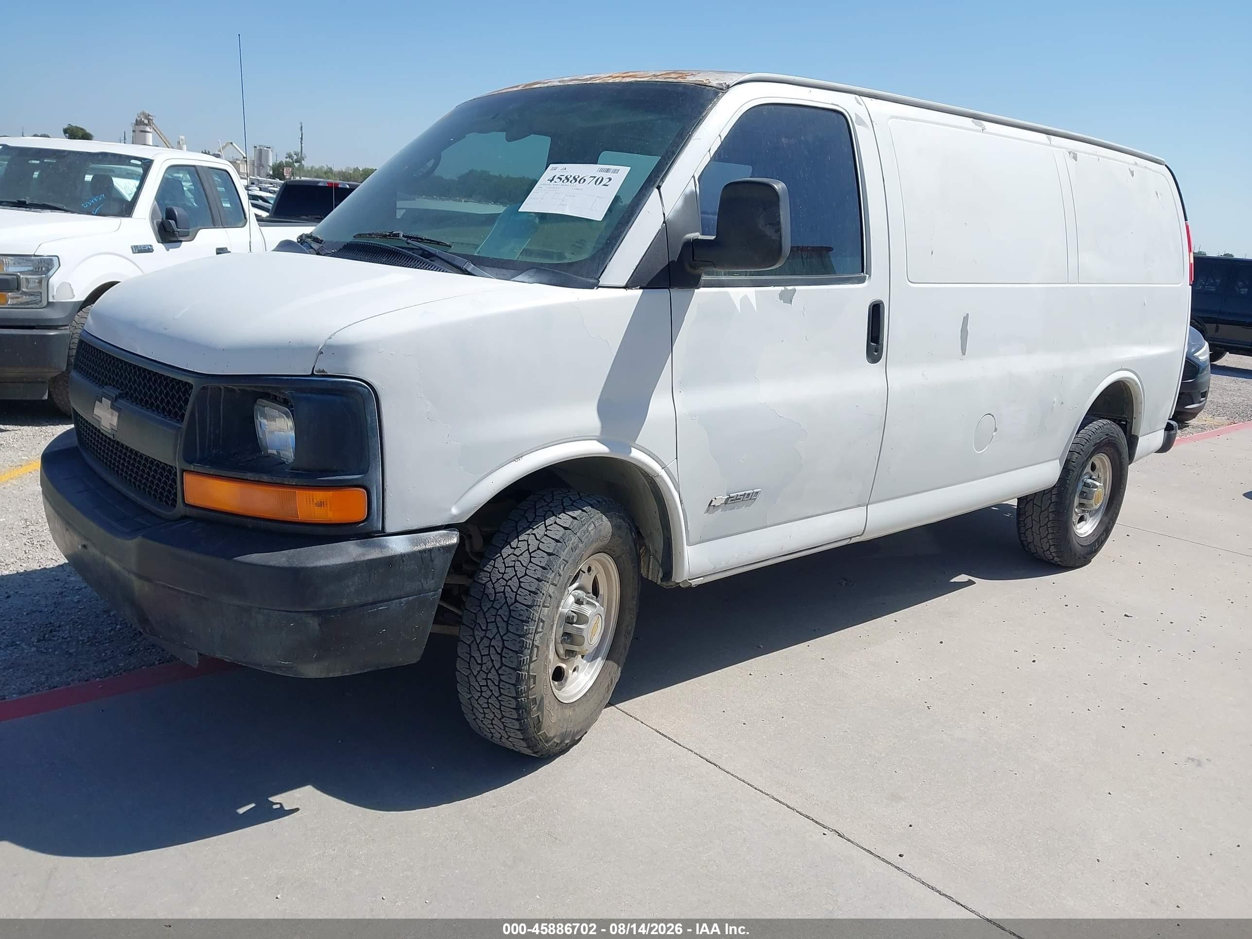 2006 Chevrolet Express Work Van White vin: 1GCGG25U361209995