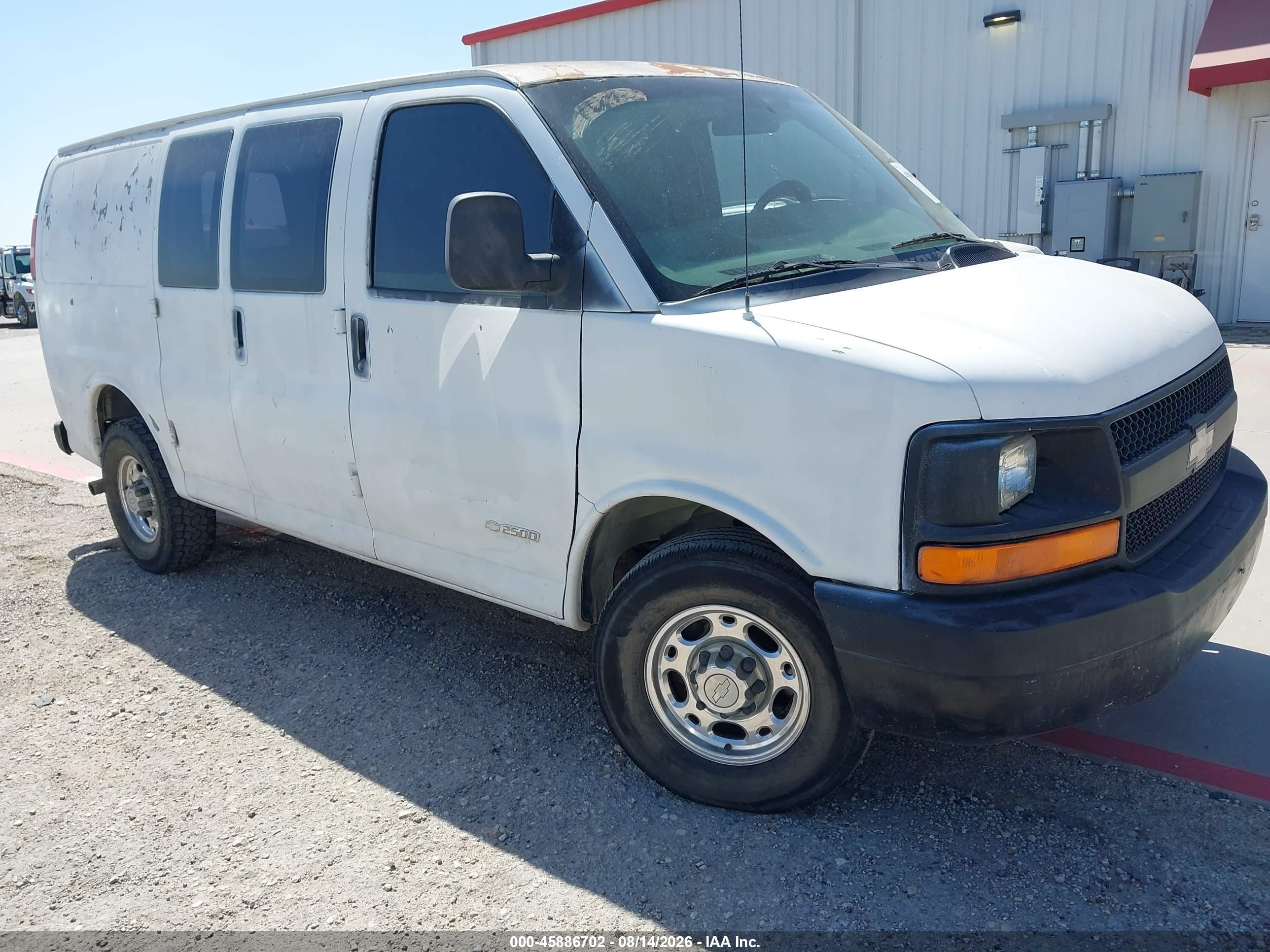 2006 Chevrolet Express Work Van White vin: 1GCGG25U361209995
