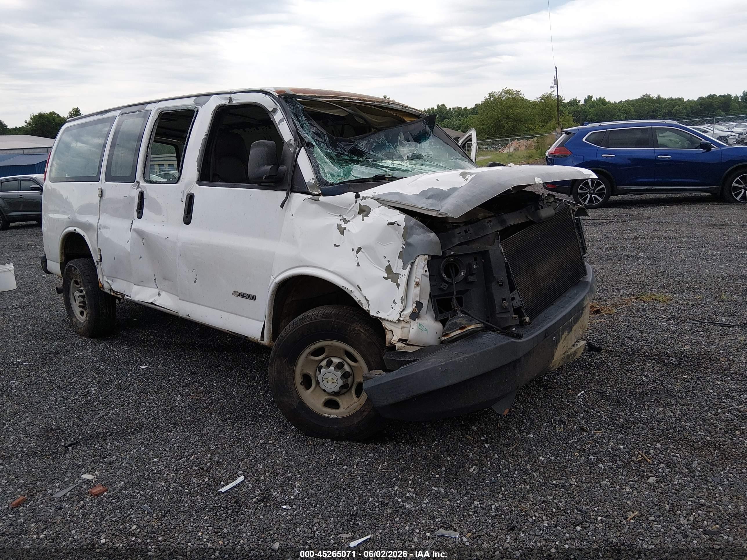 2006 Chevrolet Express Work Van White vin: 1GCGG25V061247953
