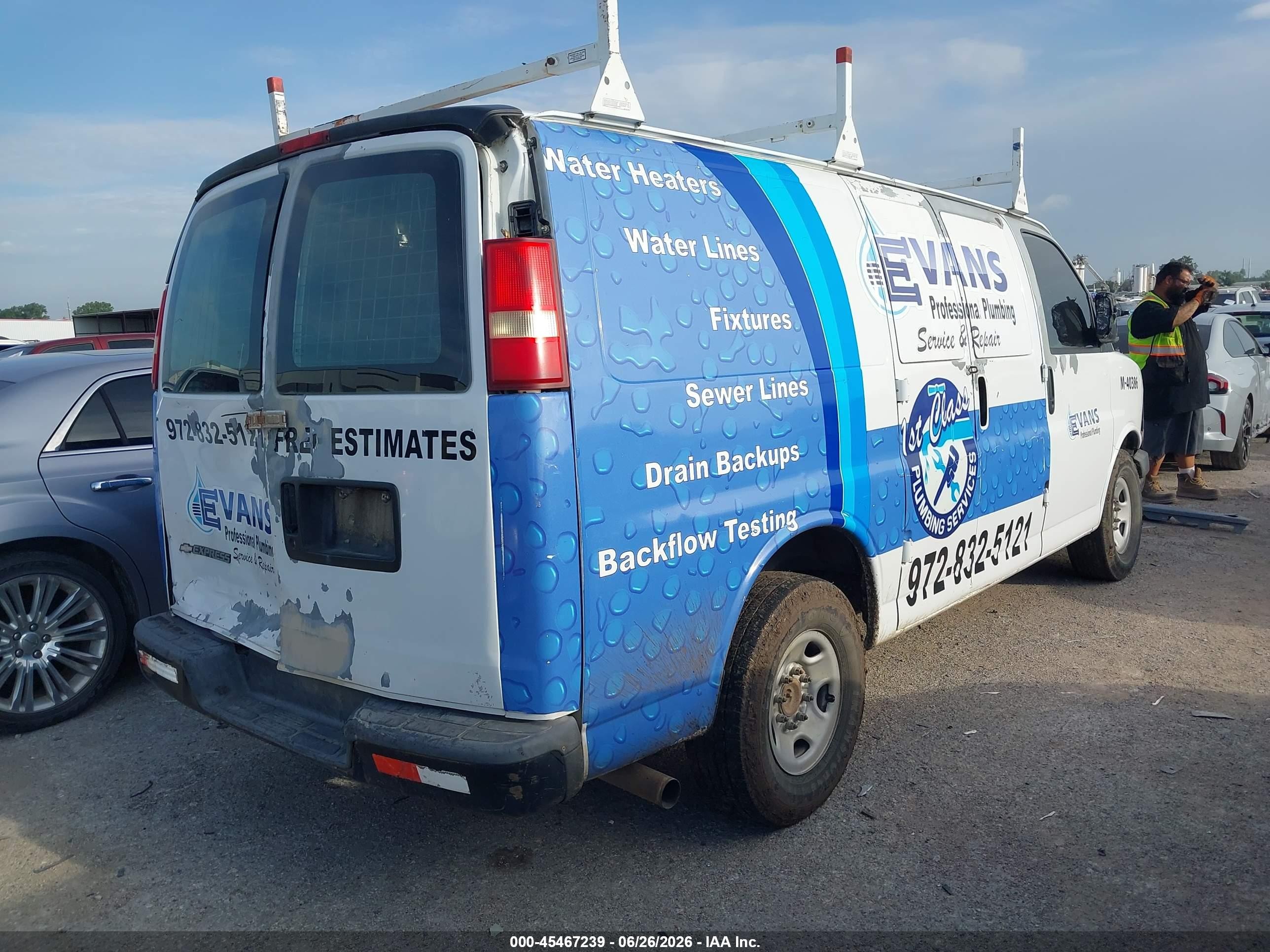 2007 Chevrolet Express Work Van White vin: 1GCGG25V071248389