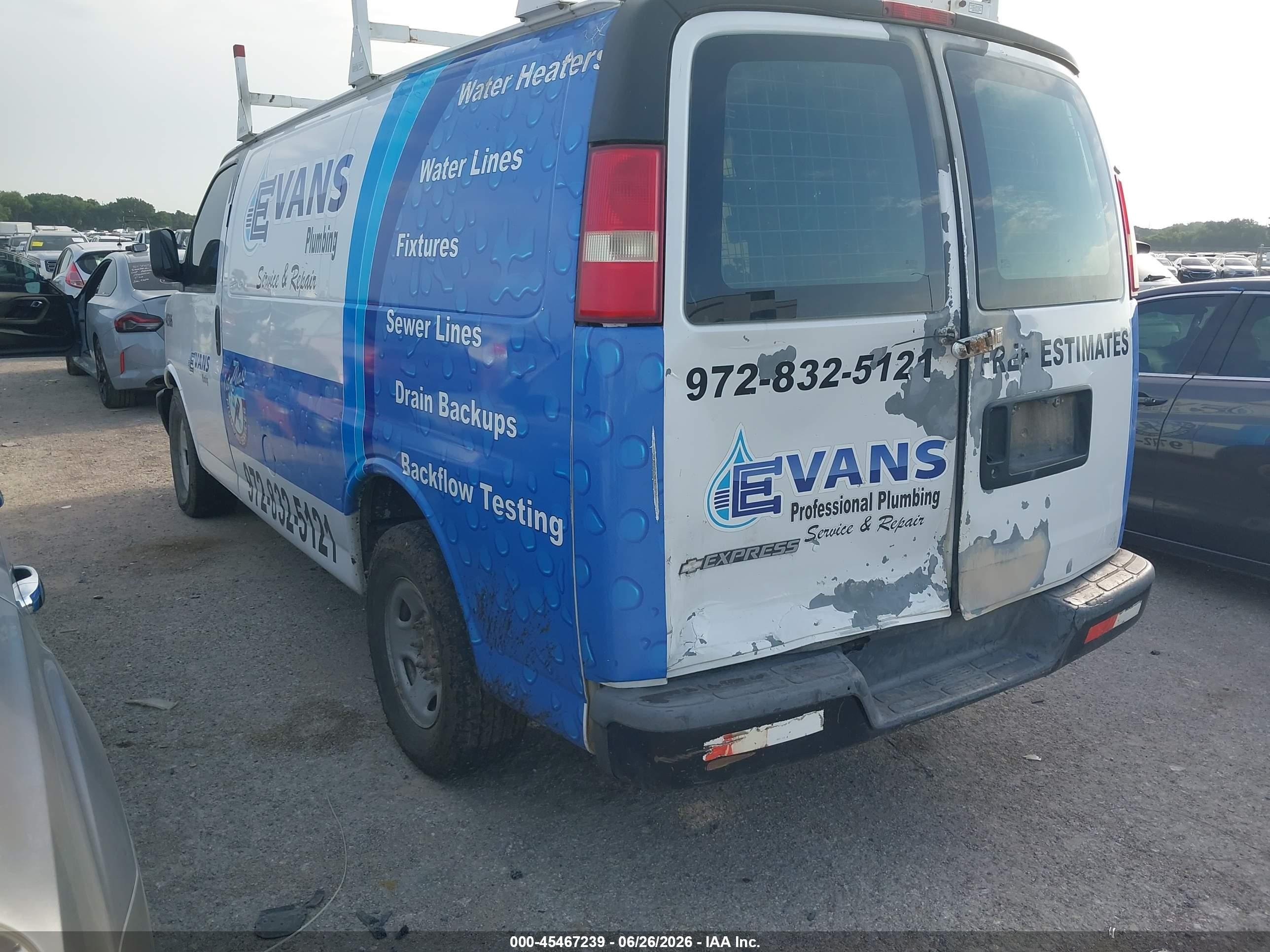 2007 Chevrolet Express Work Van White vin: 1GCGG25V071248389