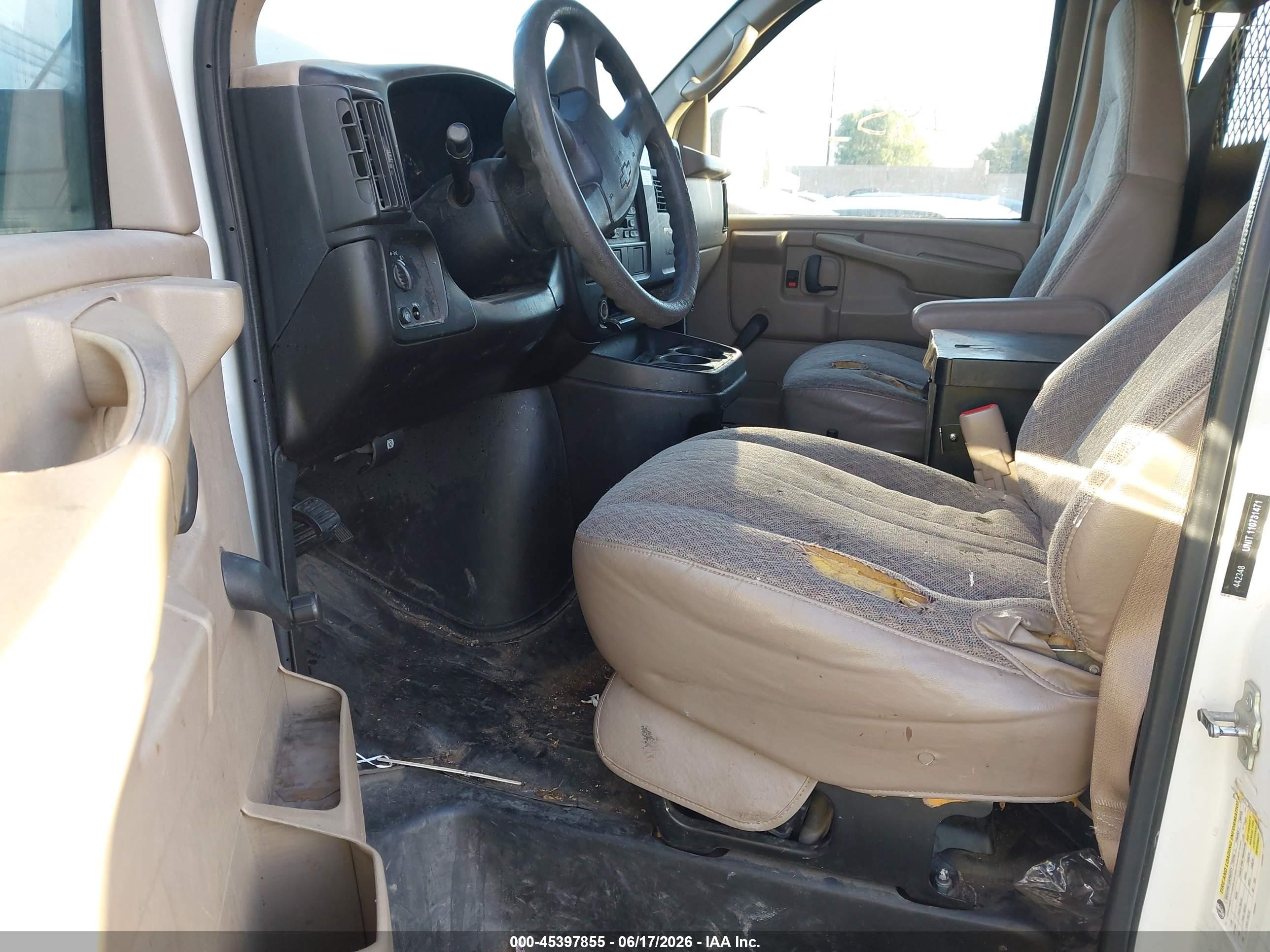2007 Chevrolet Express Work Van White vin: 1GCGG25V271240391