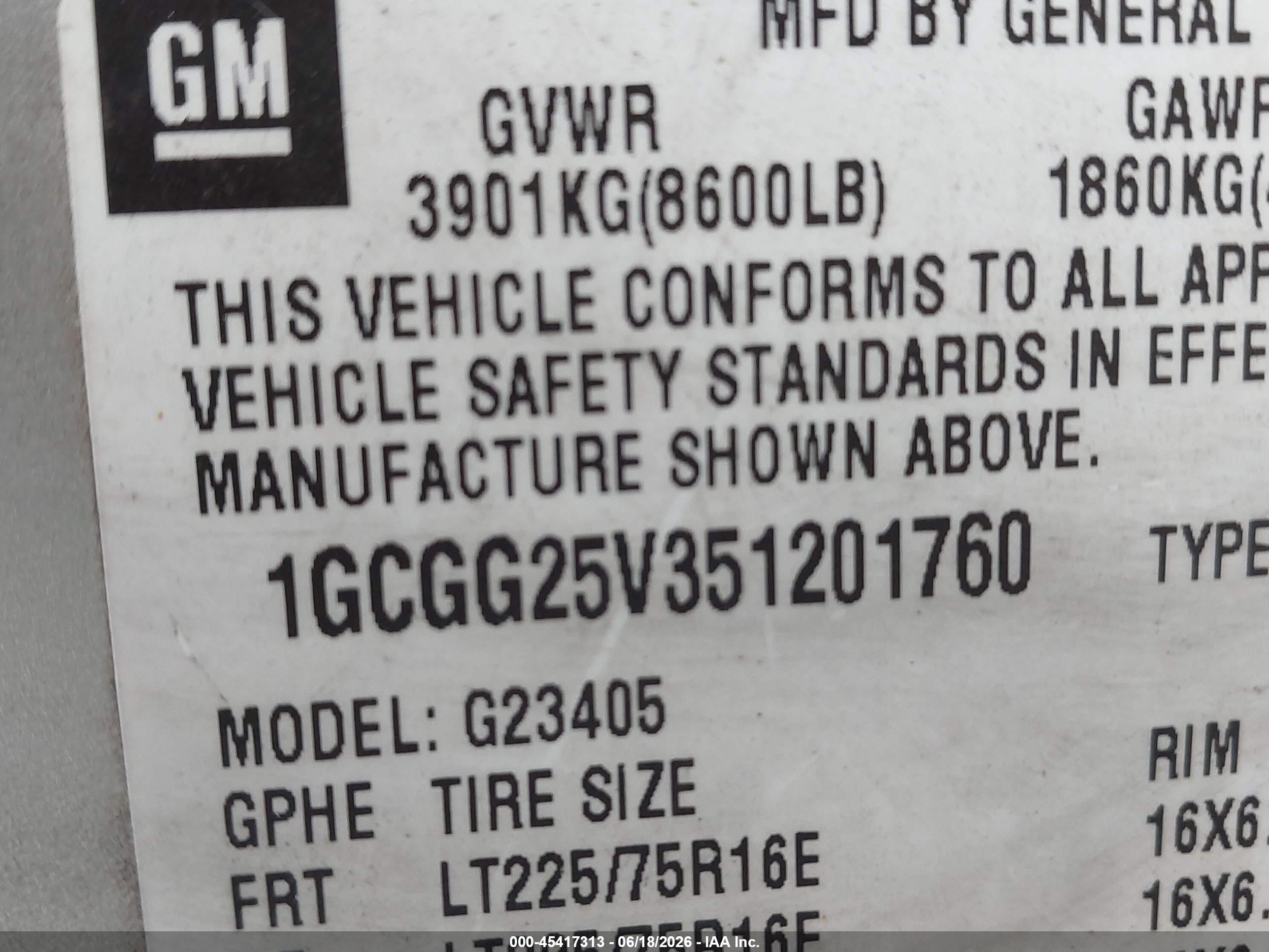 2005 Chevrolet Express   Silver vin: 1GCGG25V351201760