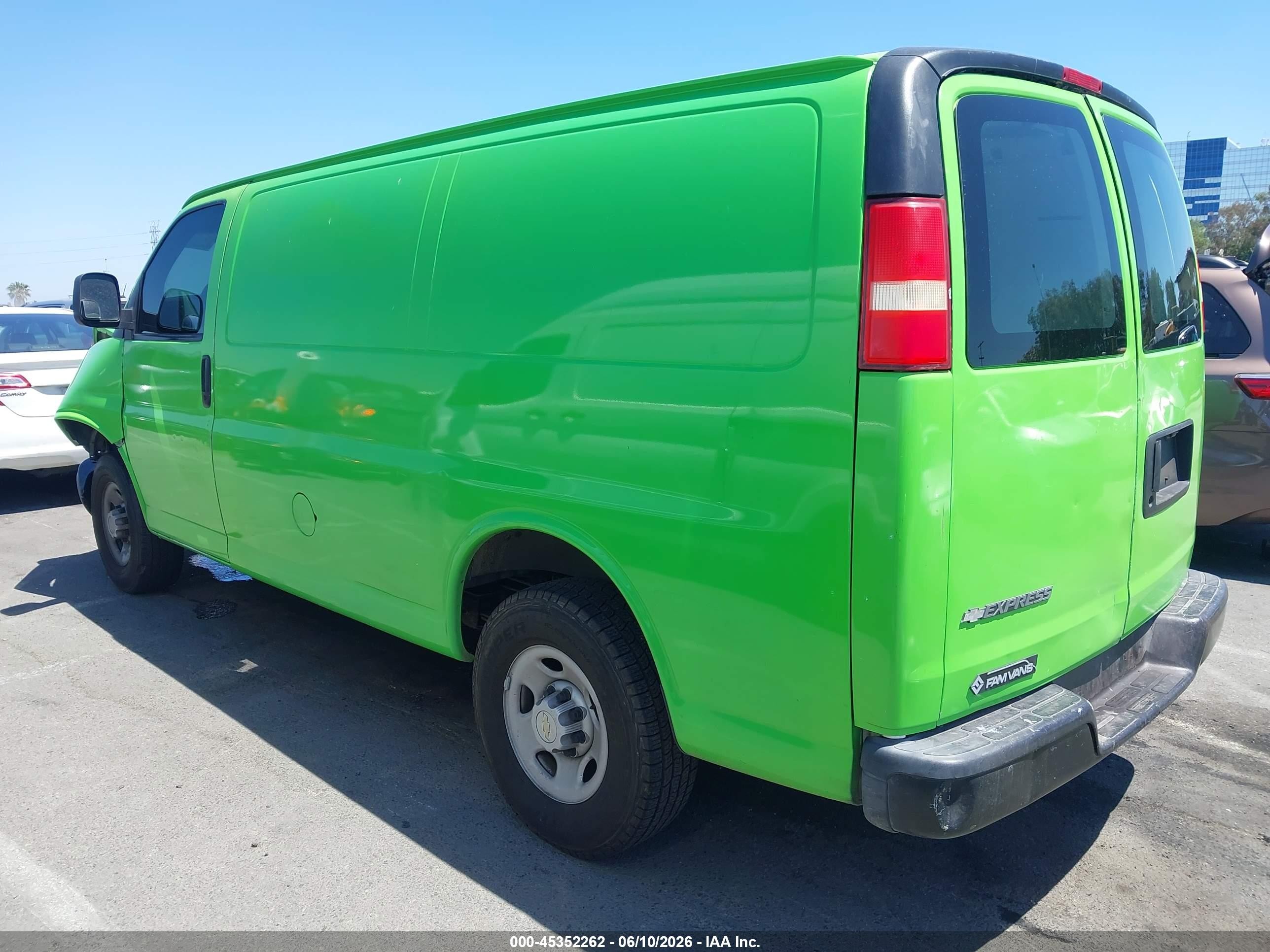 2007 Chevrolet Express Work Van Green vin: 1GCGG25V371171369