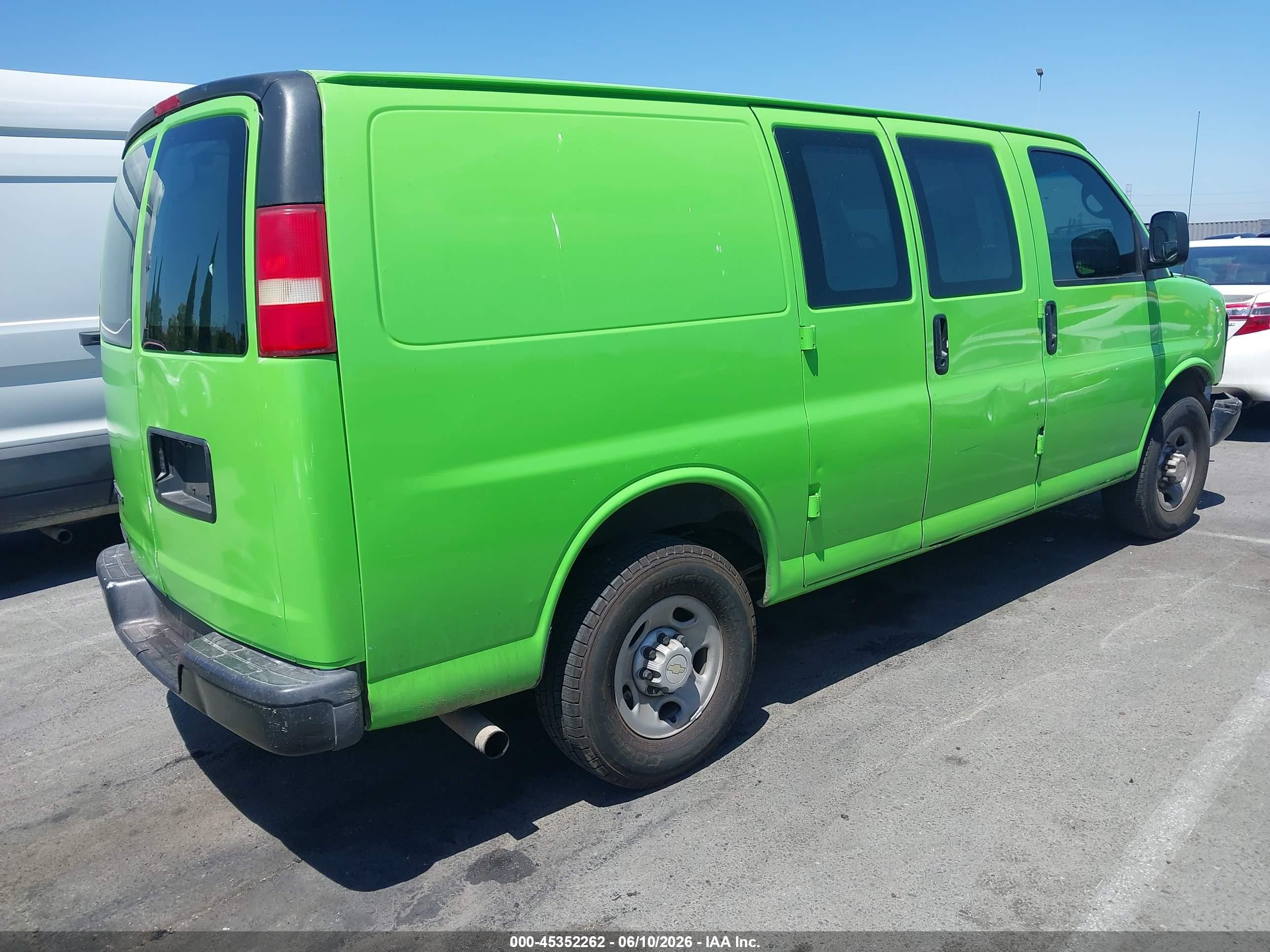 2007 Chevrolet Express Work Van Green vin: 1GCGG25V371171369