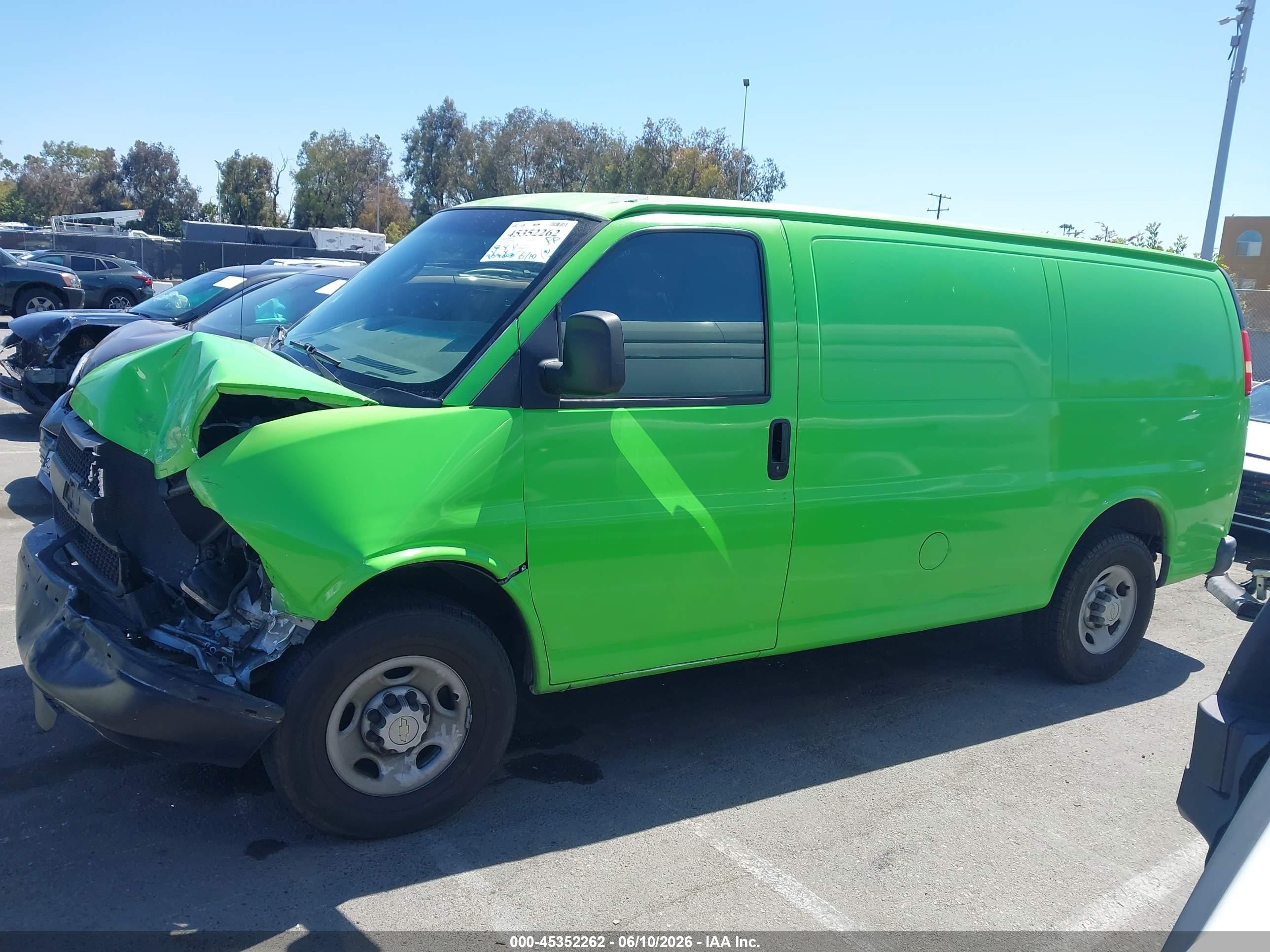 2007 Chevrolet Express Work Van Green vin: 1GCGG25V371171369