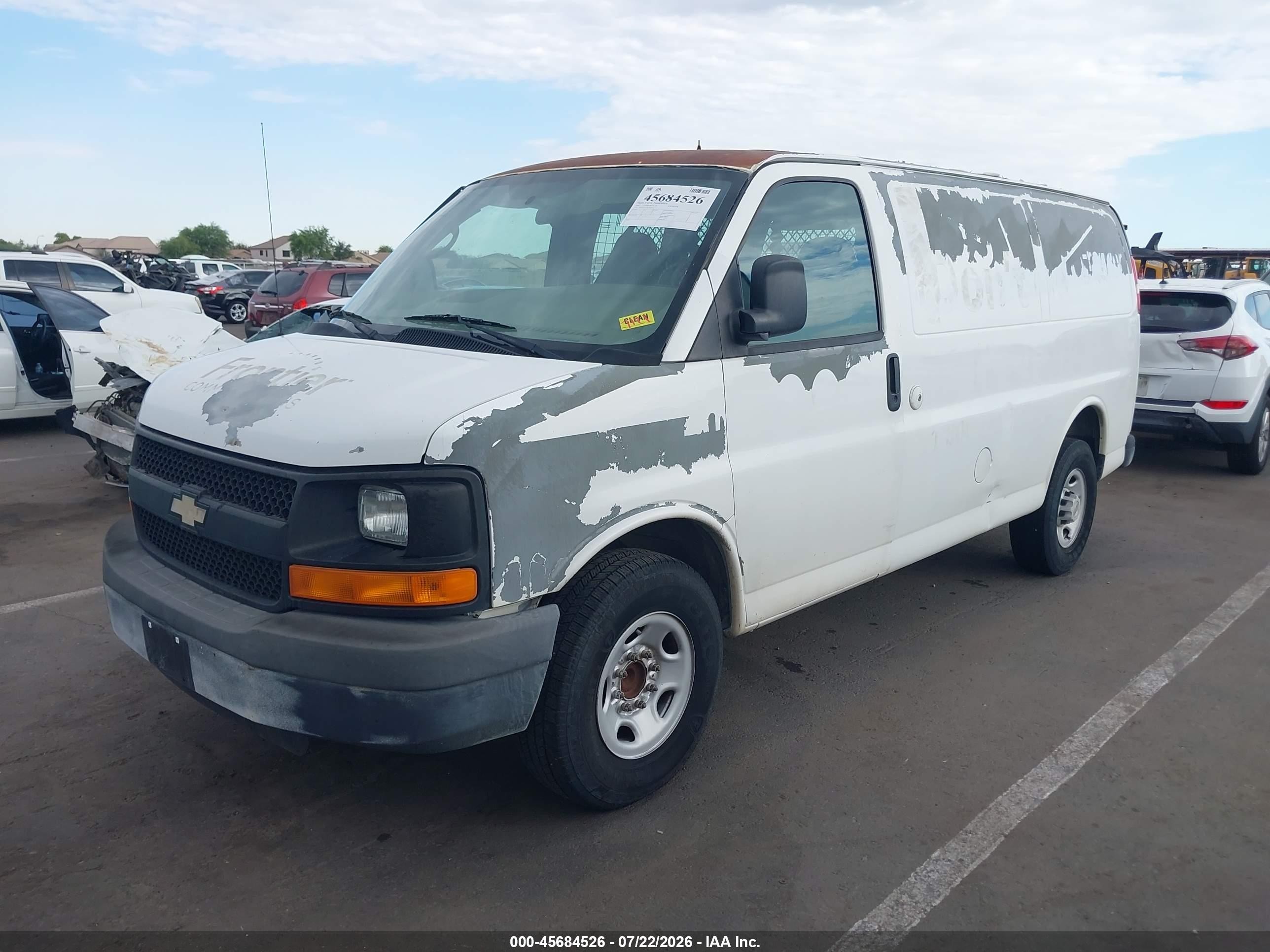 2007 Chevrolet Express Work Van White vin: 1GCGG25V371239542