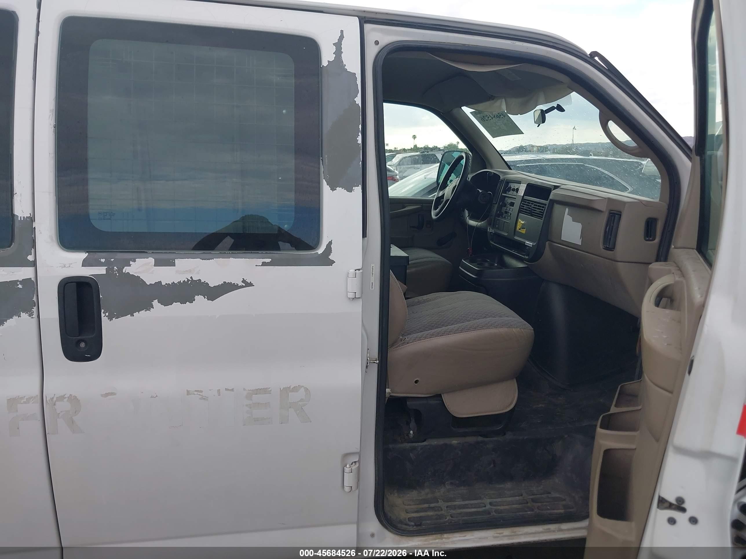 2007 Chevrolet Express Work Van White vin: 1GCGG25V371239542