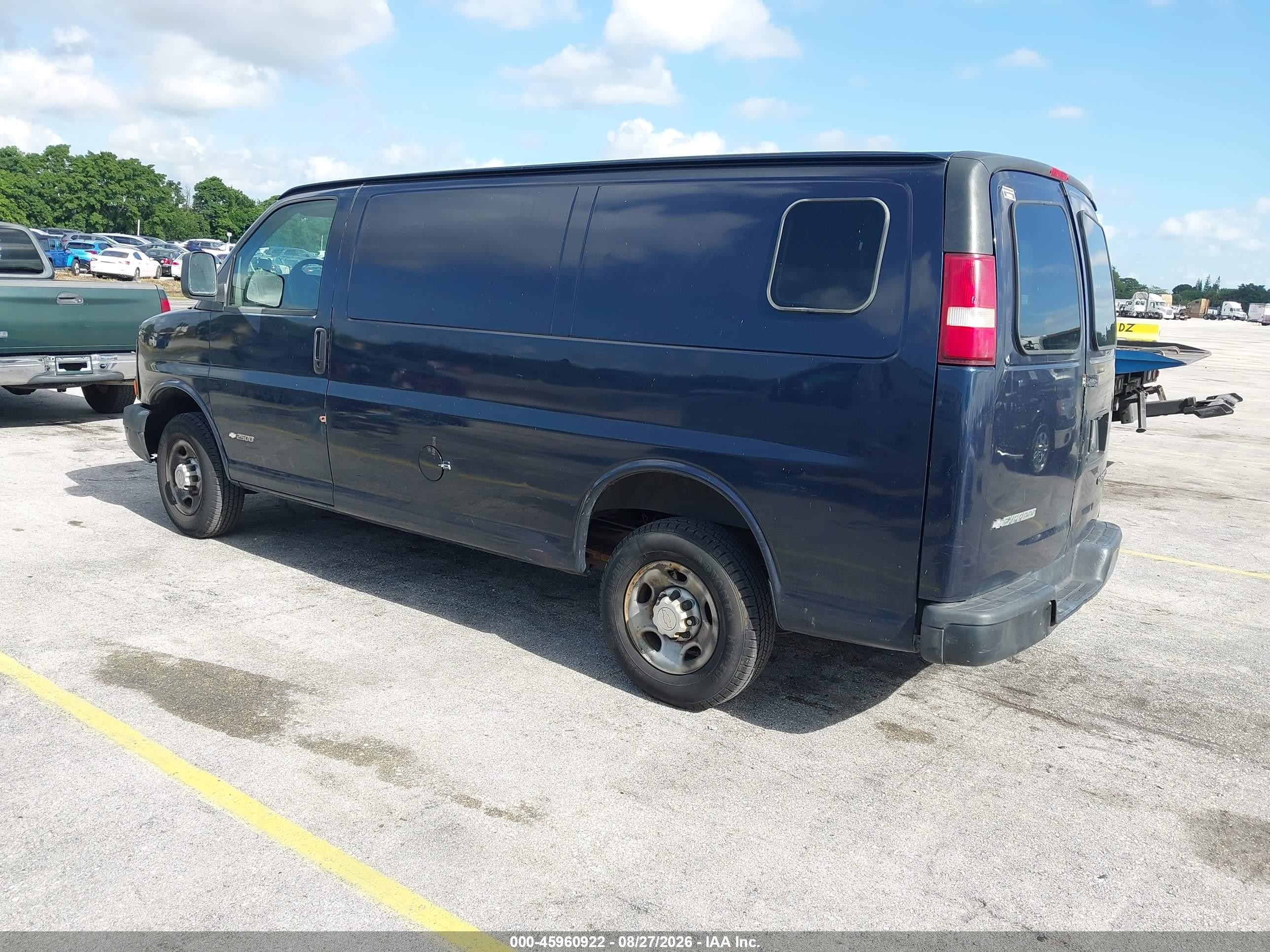2006 Chevrolet Express Work Van Blue vin: 1GCGG25V461197638