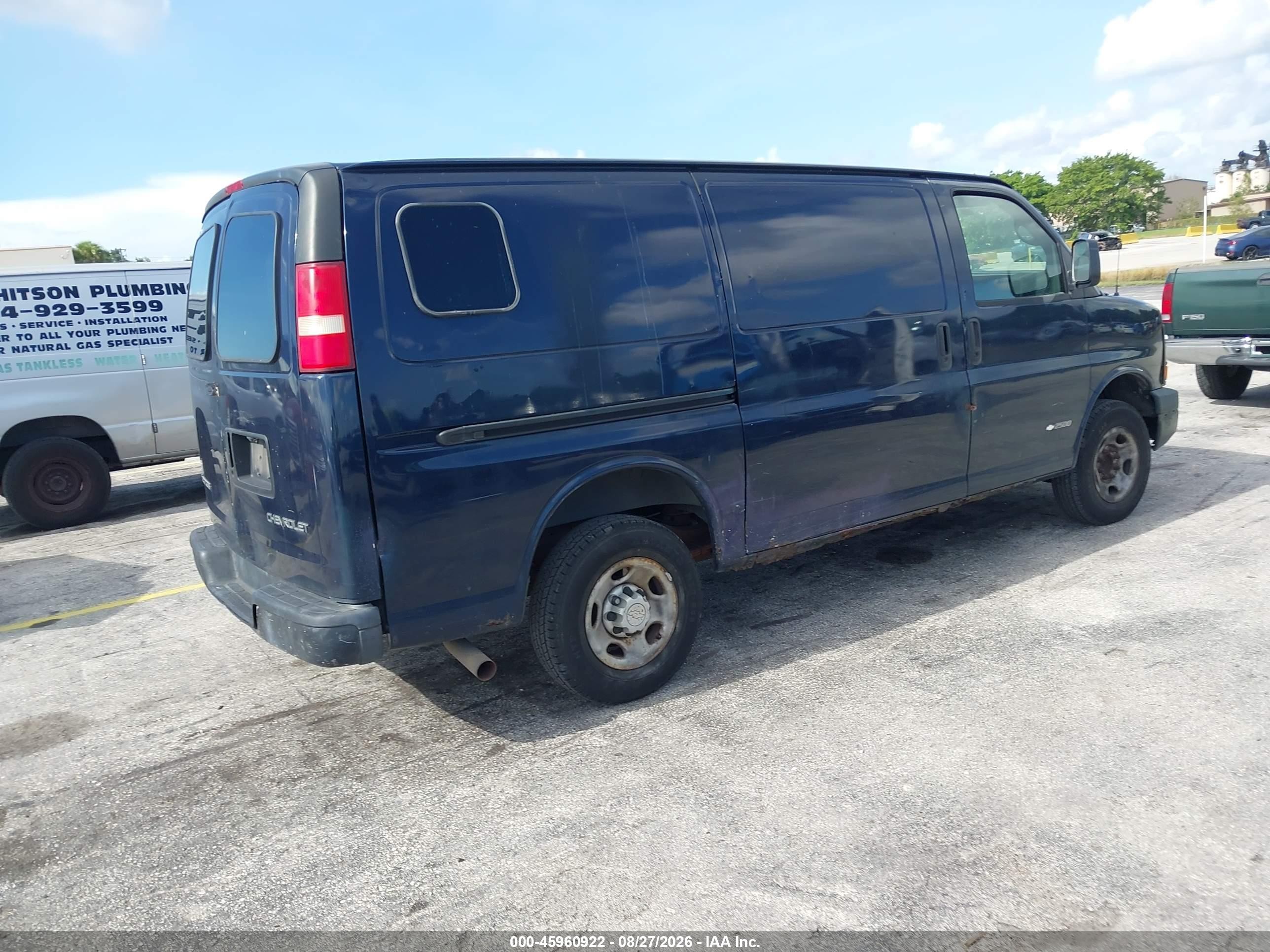 2006 Chevrolet Express Work Van Blue vin: 1GCGG25V461197638