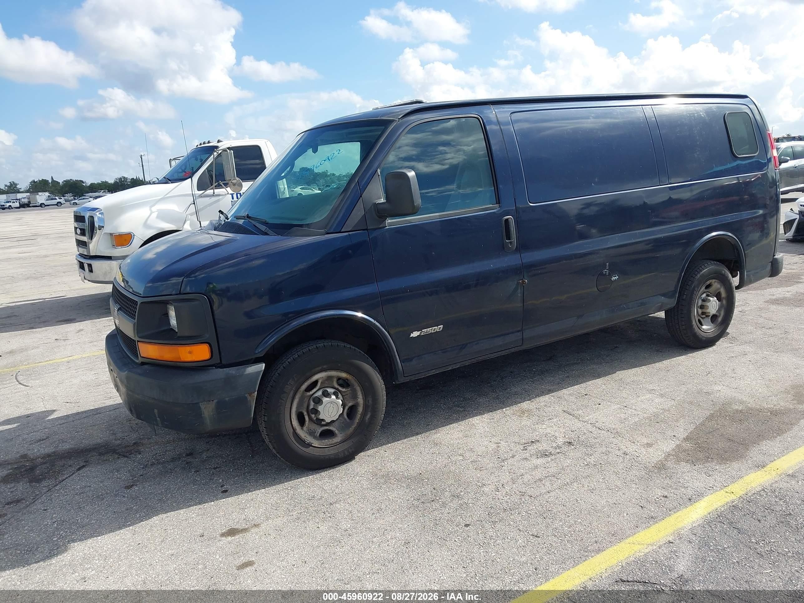 2006 Chevrolet Express Work Van Blue vin: 1GCGG25V461197638
