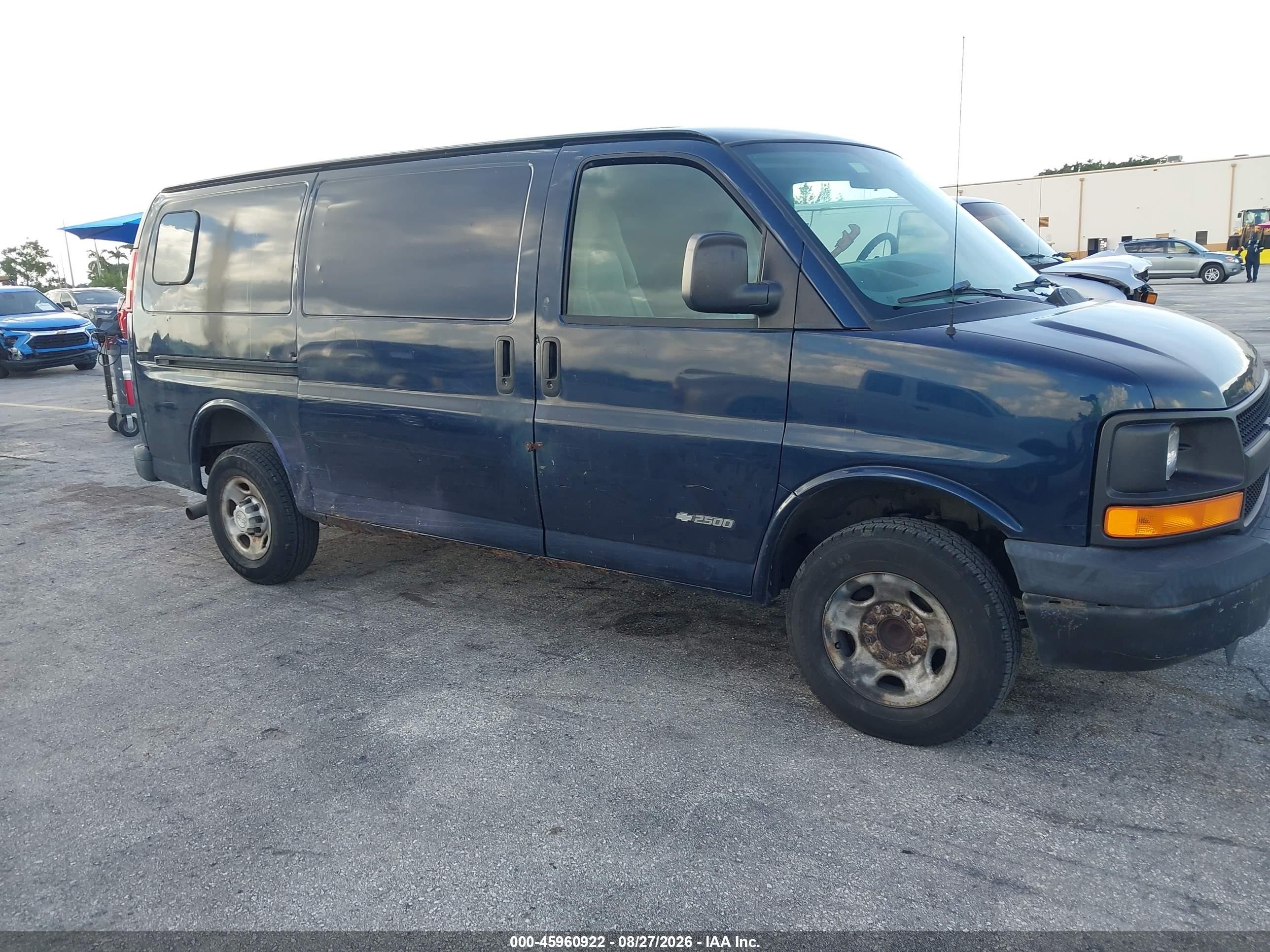2006 Chevrolet Express Work Van Blue vin: 1GCGG25V461197638