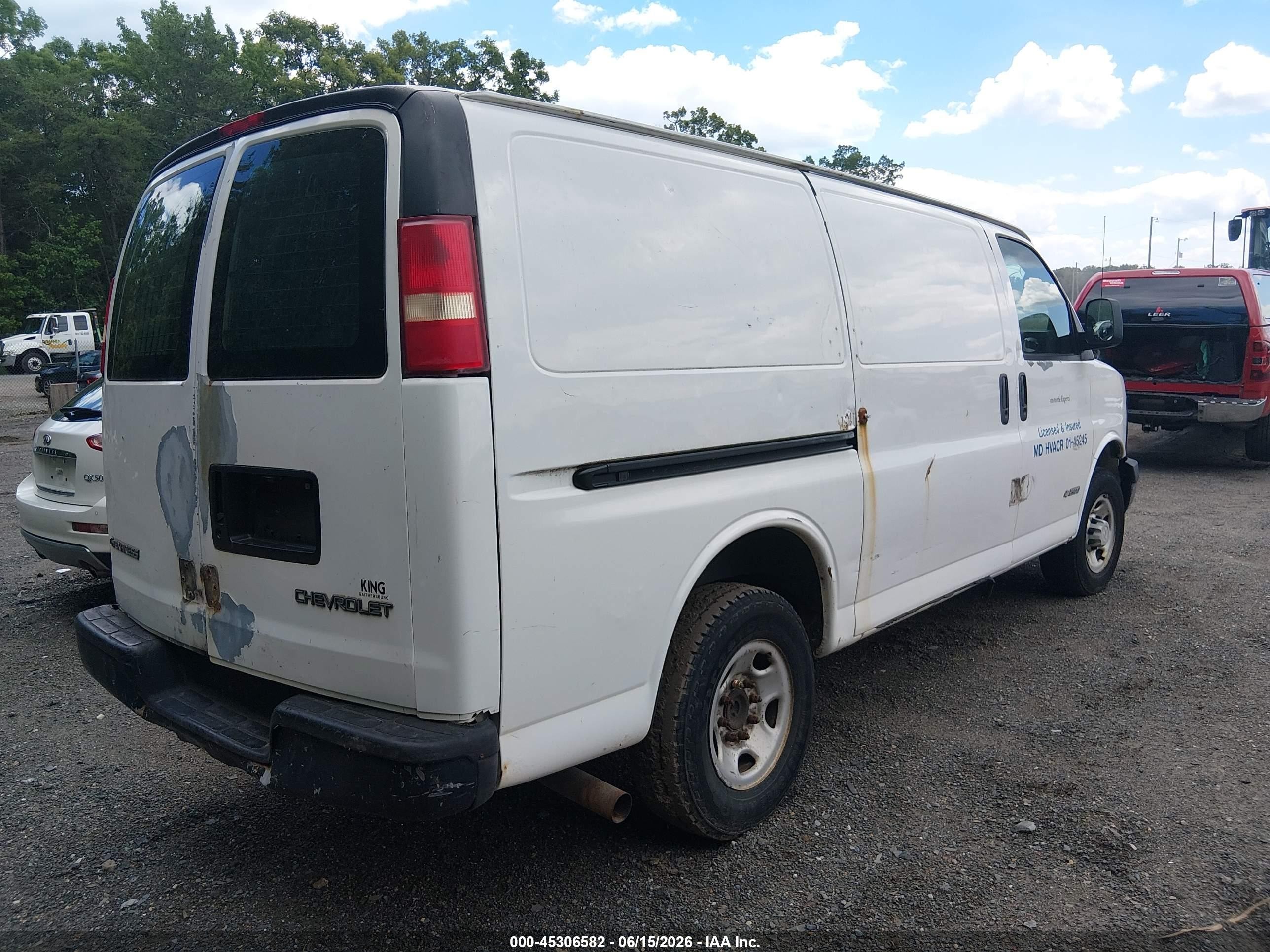 2004 Chevrolet Express   White vin: 1GCGG25V541163799