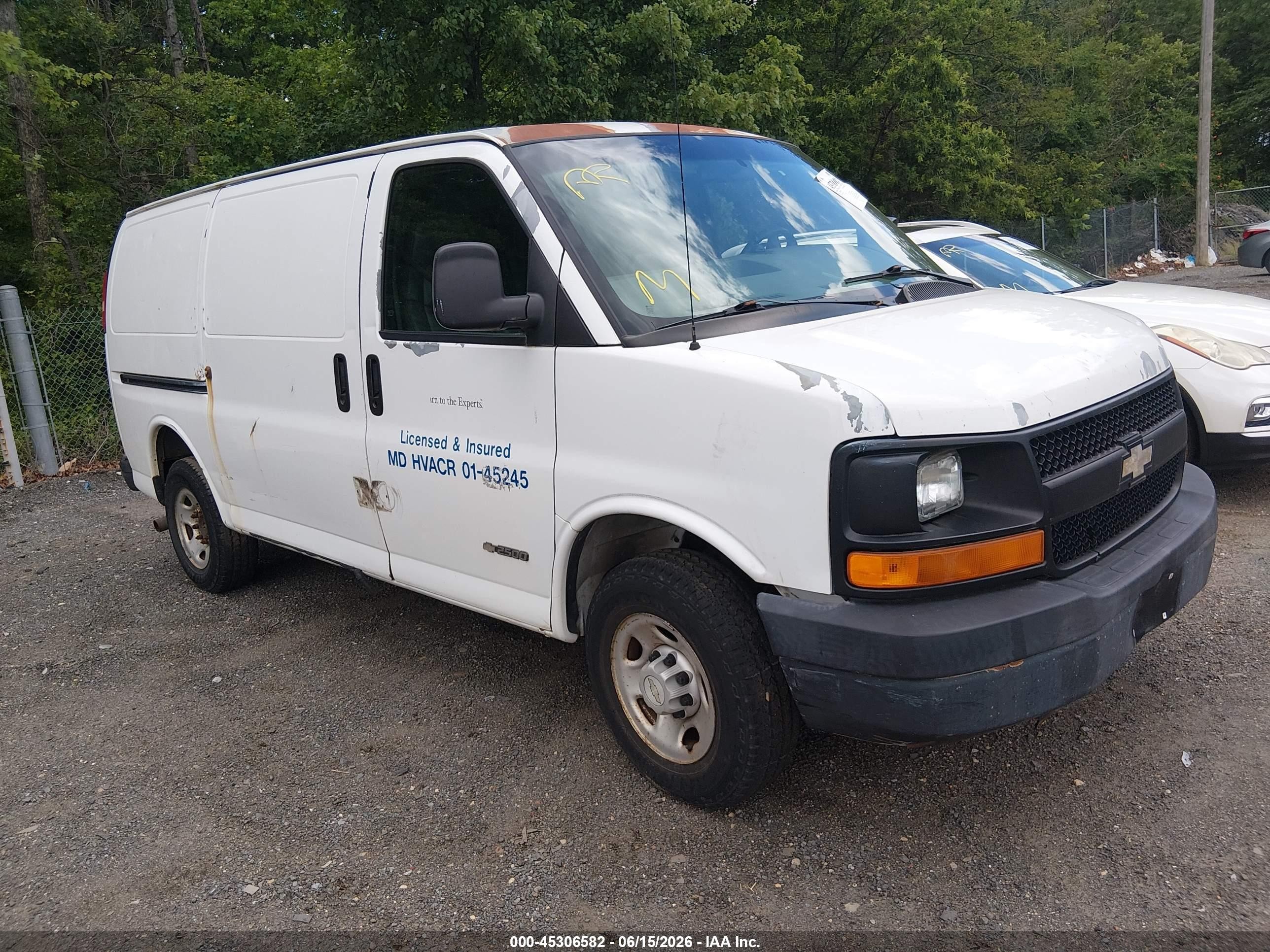 2004 Chevrolet Express   White vin: 1GCGG25V541163799